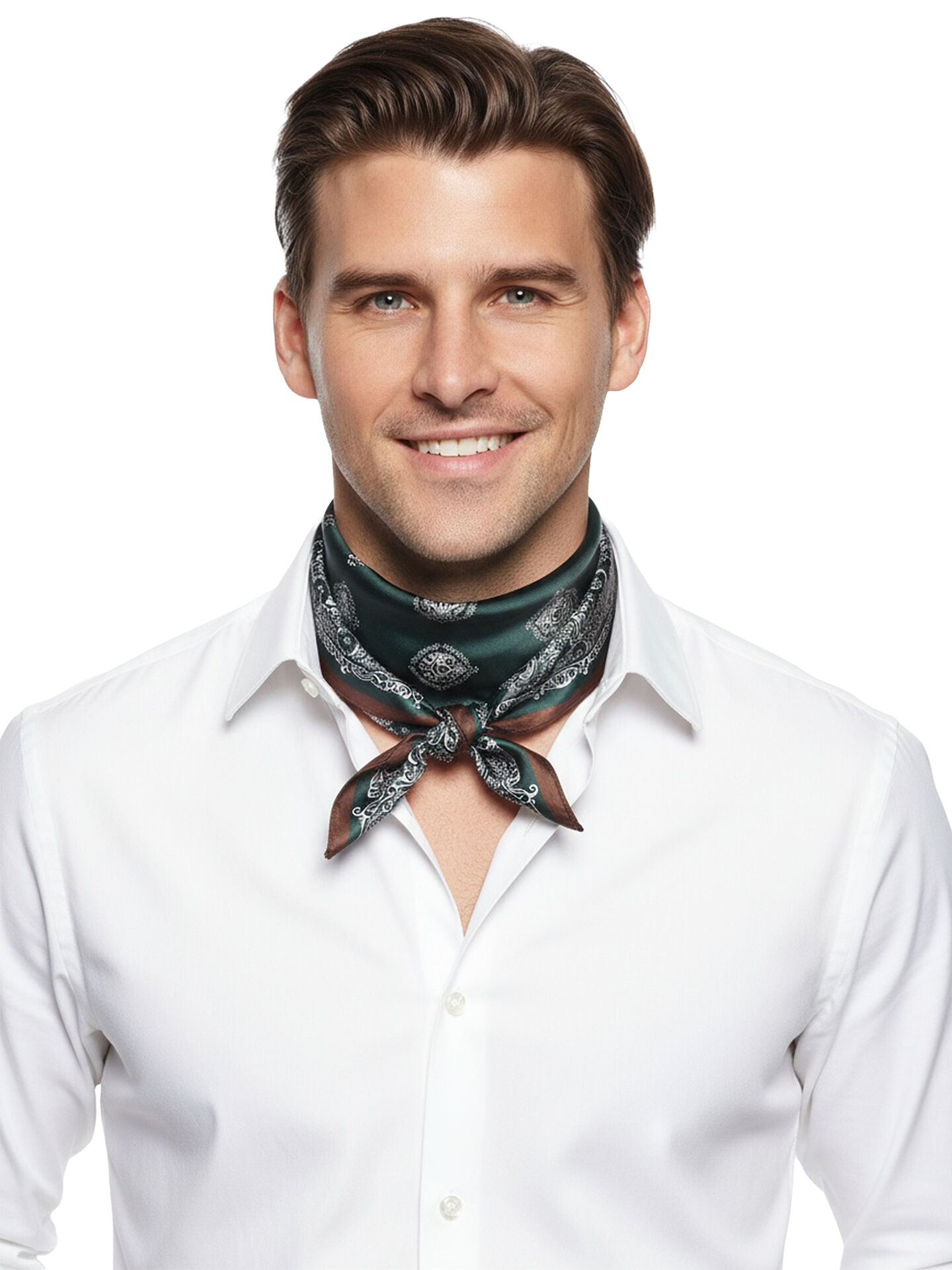 Halstuch klein 53x53 Nickituch Ornament-Dessin 100% Seide