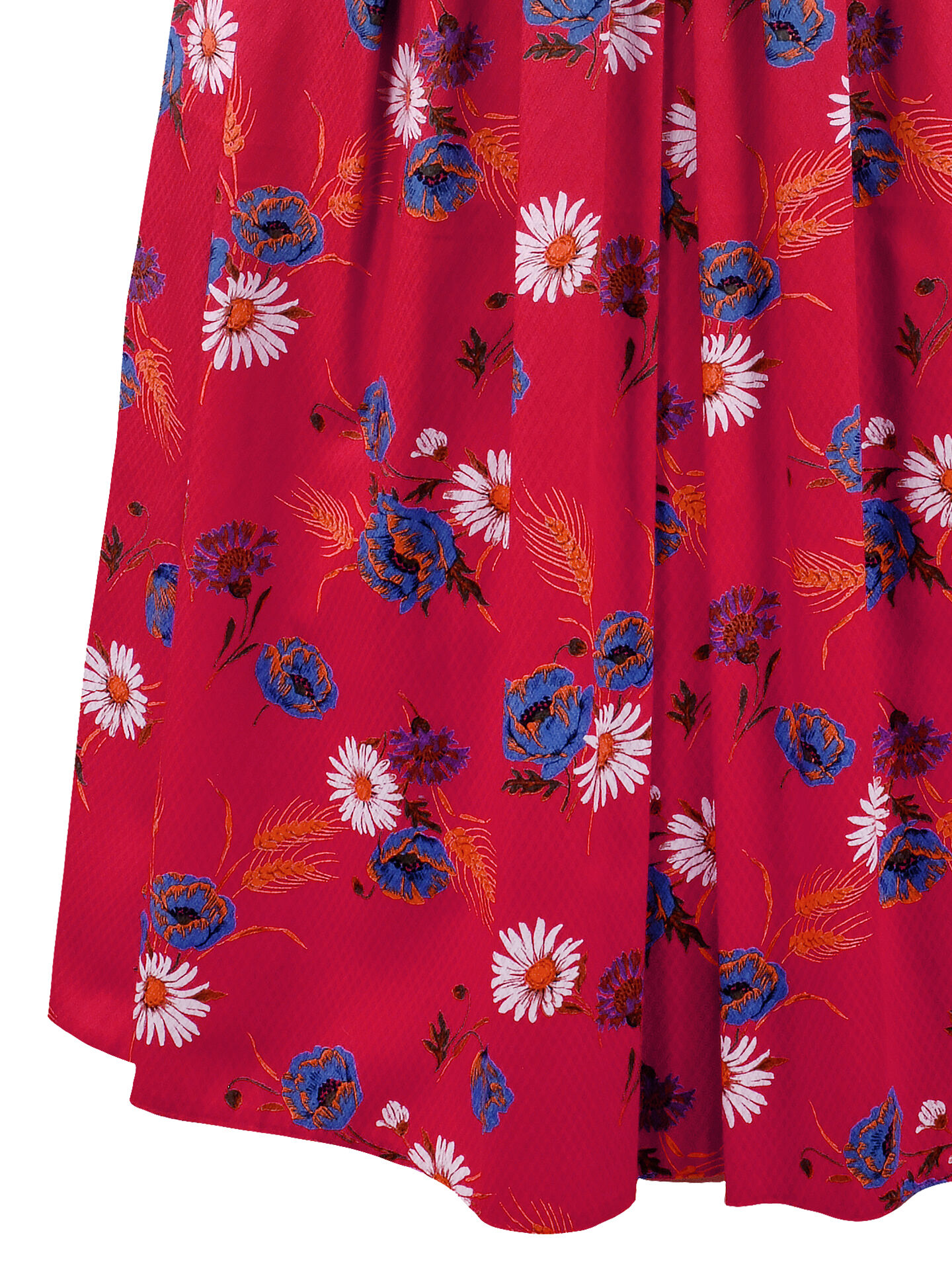 Trachtenrock Damen langer Sommerrock mit Margeriten Rot Trachtenrock Damen langer Sommerrock mit Margeriten Rot