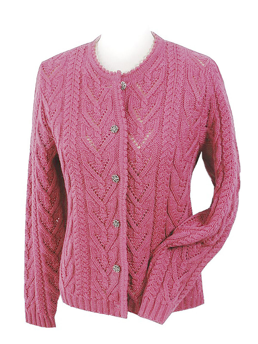 Trachtenstrickjacke Damen Dirndljacke MERINO SCHURWOLLE Rosa Trachtenstrickjacke Damen Dirndljacke MERINO SCHURWOLLE Rosa