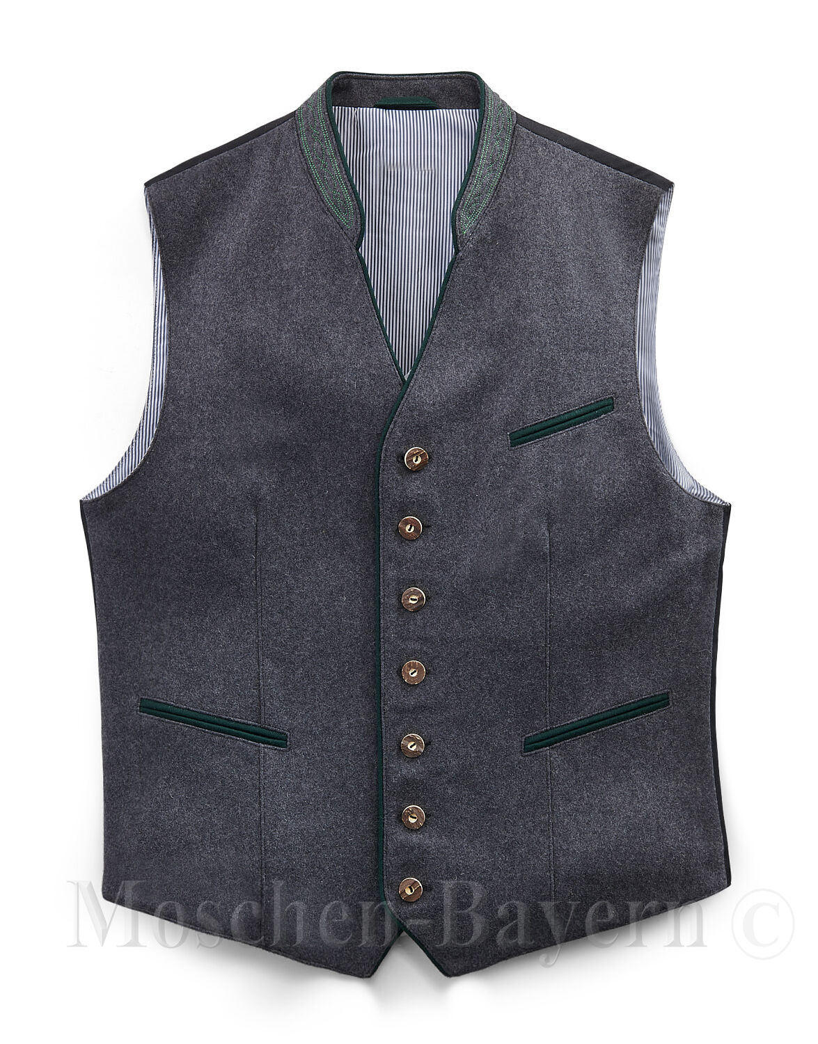 Klassische Trachtenweste Herren Lodenweste Gilet Wolle Mittelgrau Klassische Trachtenweste Herren Lodenweste Gilet Wolle Mittelgrau