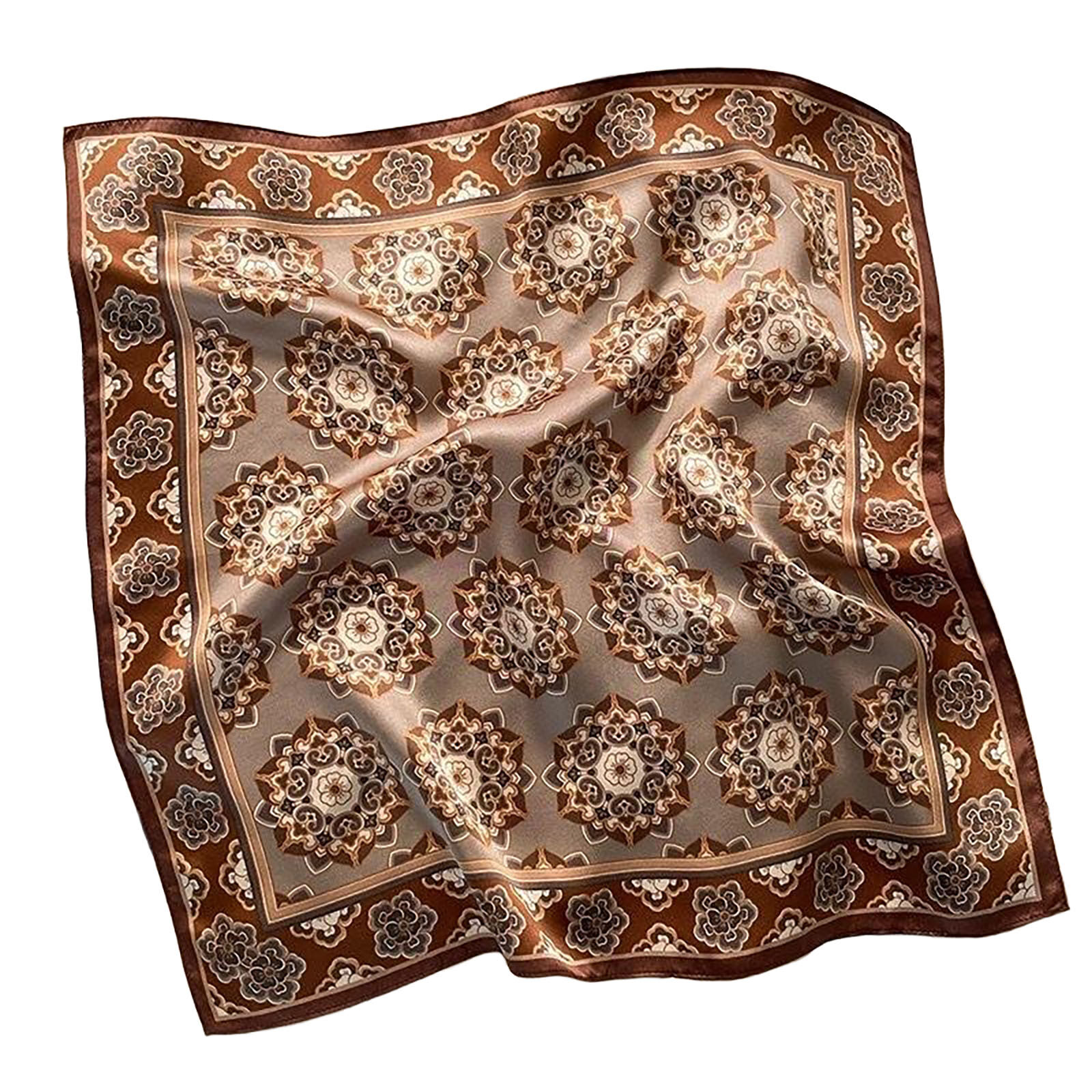 Seidenhalstuch Cannes Damen Herren Nickituch 100% Seide Braun