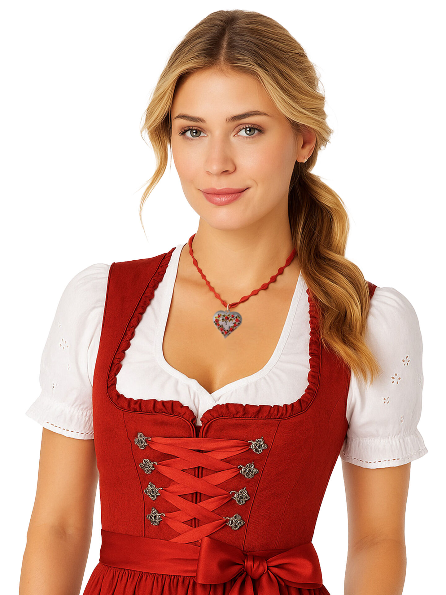 Trachtenkette Herz handbemalt + Swarovski Kristall 