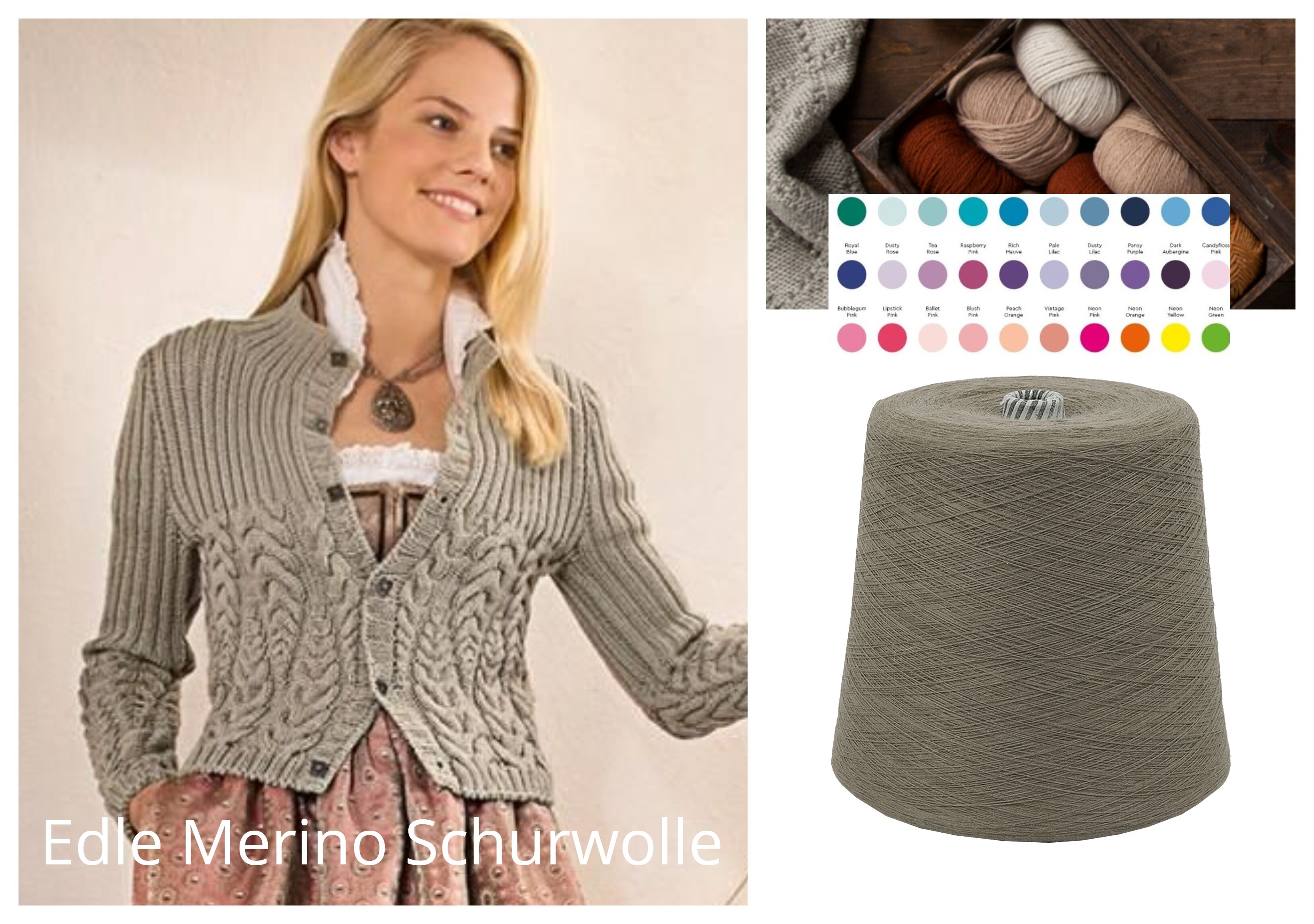 STRICKWOLLE - dicke SCHURWOLLE 1 KG Konen/1000 Gramm Farbe Stein STRICKWOLLE - dicke SCHURWOLLE 1 KG Konen/1000 Gramm Farbe Stein