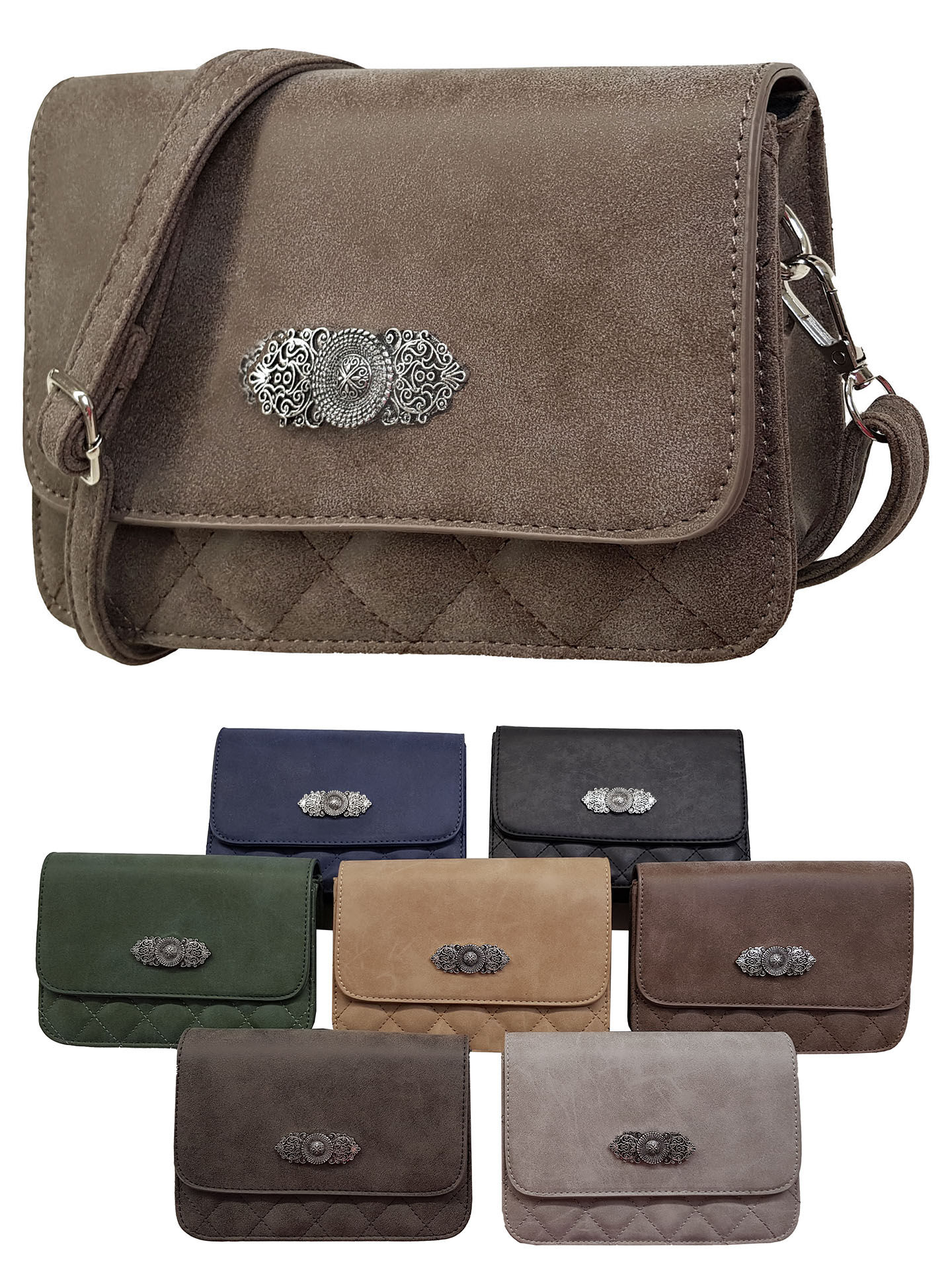 Trachtentasche - Dirndltasche Ornament Braun