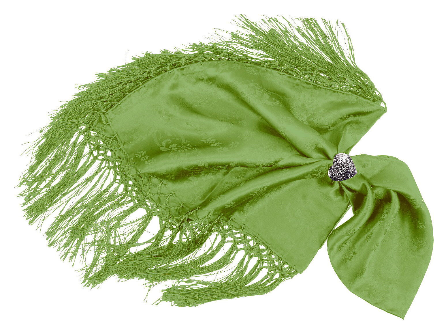 Trachtentuch Dirndltuch Seidentuch 100% Seide Kiwi Grün