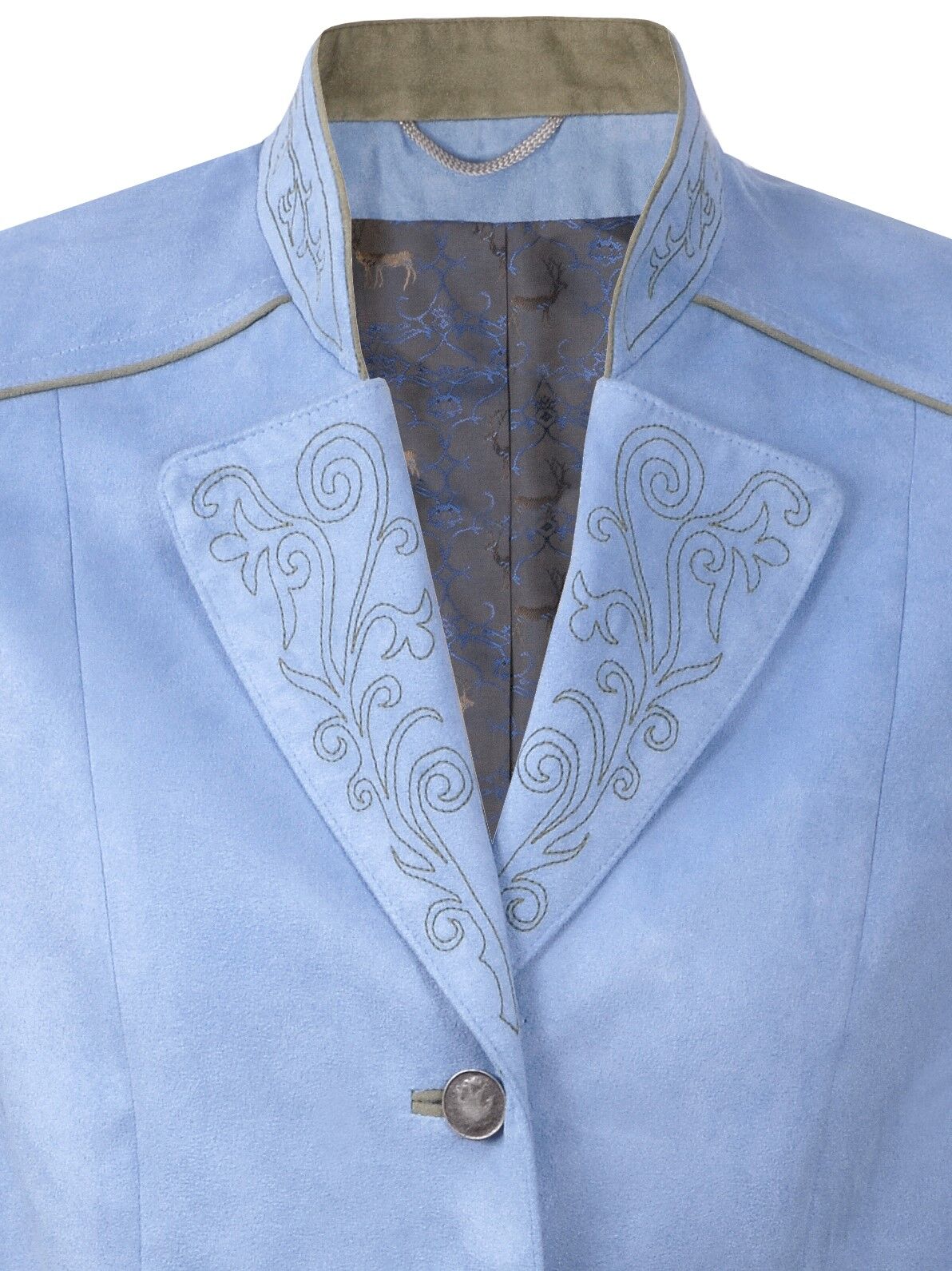 PREMIUM Trachtenblazer Gehrock Damen Wildleder-Imitat  Blau  PREMIUM Trachtenblazer Gehrock Damen Wildleder-Imitat  Blau