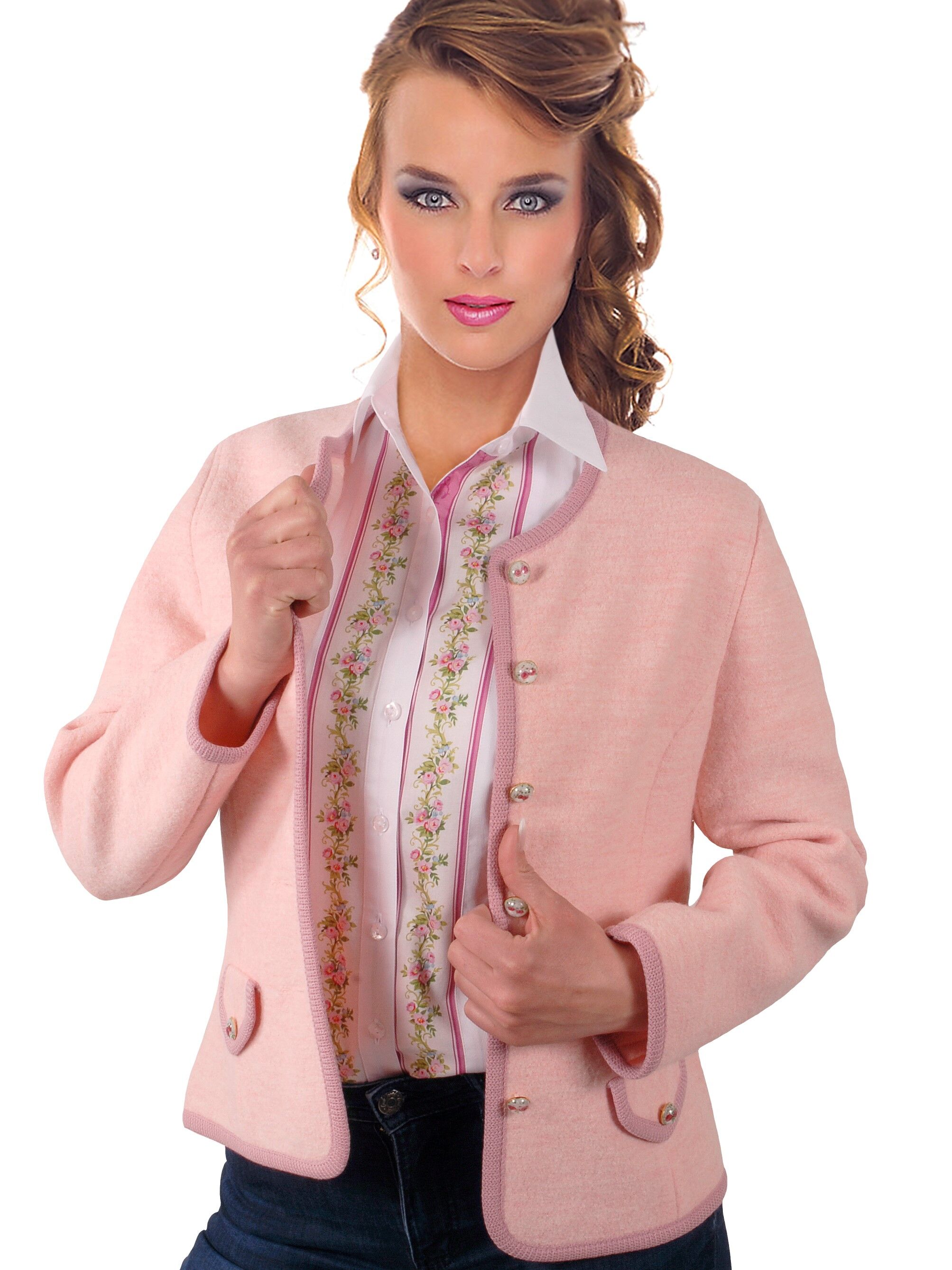 PREMIUM Trachtenjacke Damen Walkjanker SCHURWOLLE KASCHMIR - festlich für die Braut + Hochzeit Rosa PREMIUM Trachtenjacke Damen Walkjanker SCHURWOLLE KASCHMIR - festlich für die Braut + Hochzeit Rosa