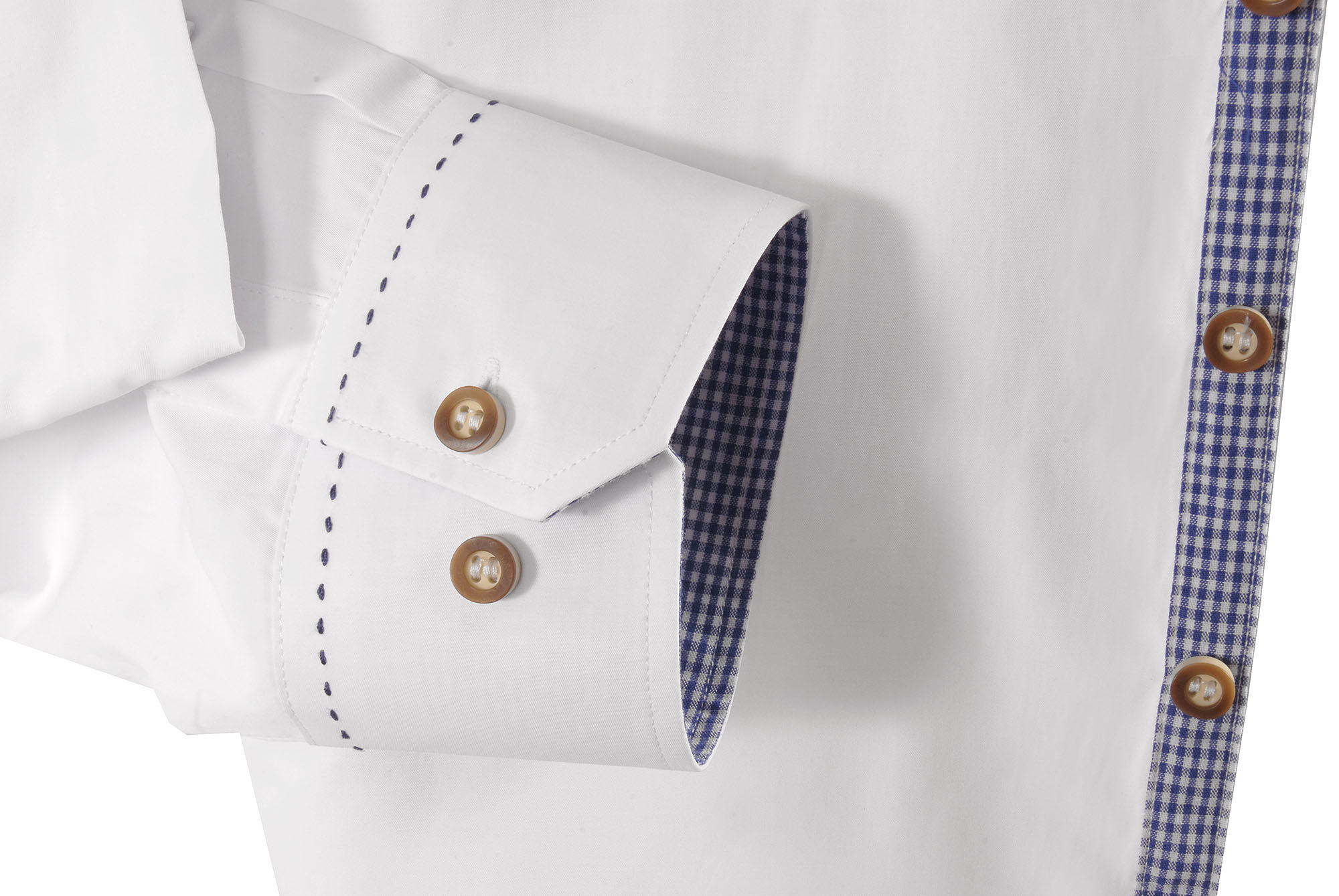 Trachtenhemd Weiß/Blau SLIMFIT mit Karo Trachtenhemd Weiß/Blau SLIMFIT mit Karo