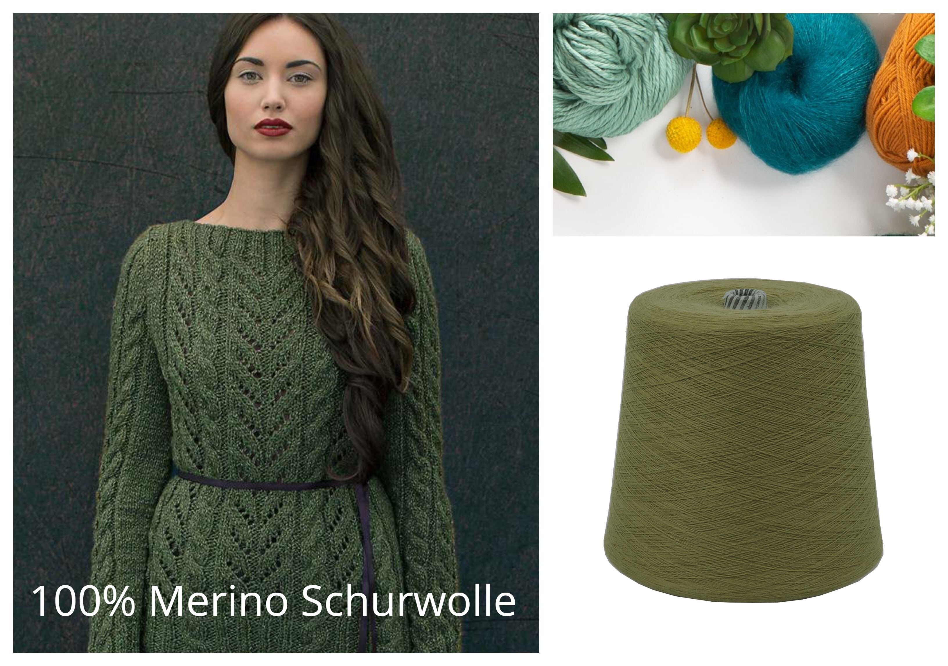 WOLLE zum STRICKEN MERINO-SCHURWOLLE 1 KG Konen/1000 Gramm Grün Moos WOLLE zum STRICKEN MERINO-SCHURWOLLE 1 KG Konen/1000 Gramm Grün Moos