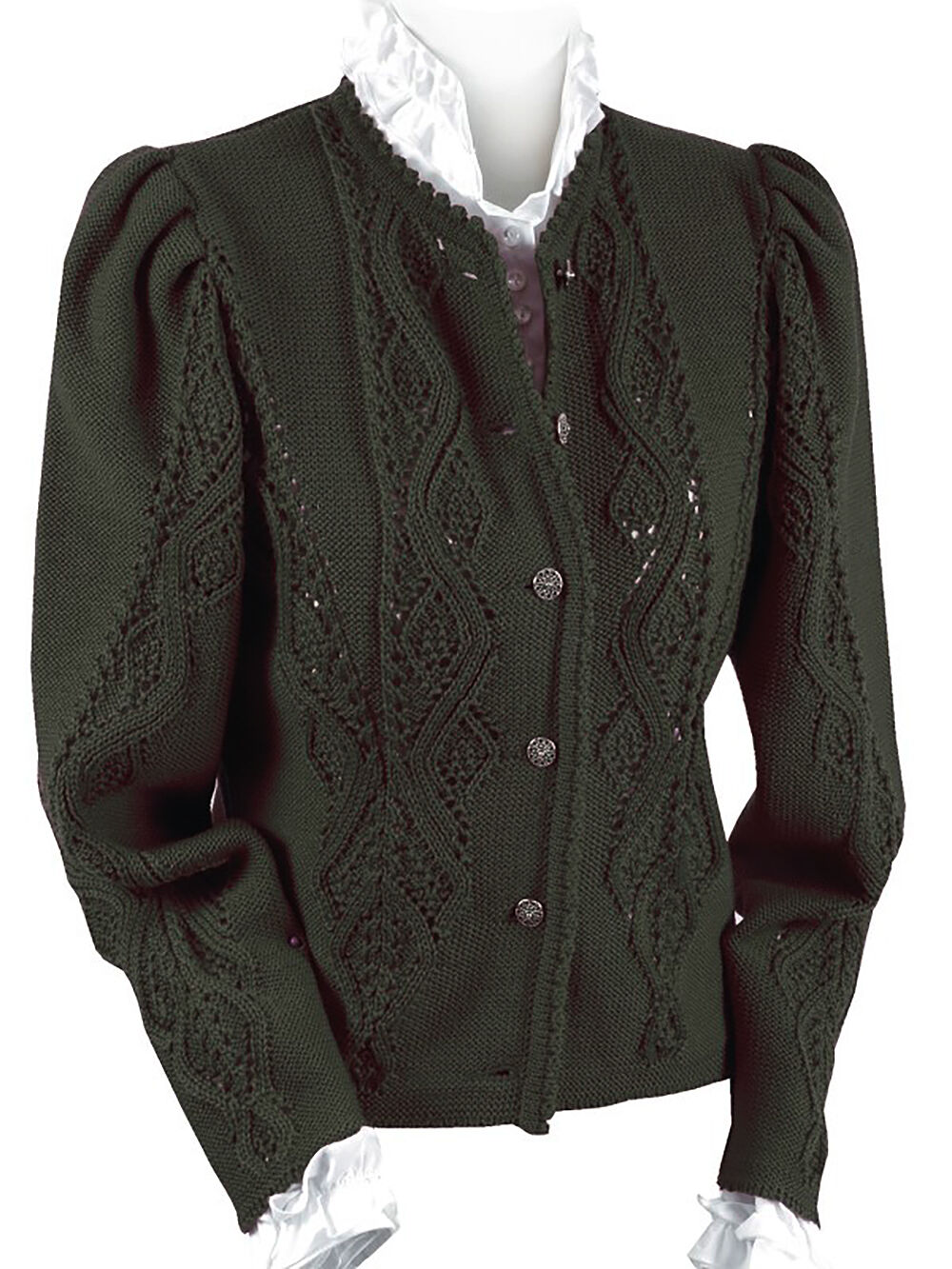 Trachtenstrickjacke Damen Dirndljacke MERINO SCHURWOLLE Grün Lodengrün Trachtenstrickjacke Damen Dirndljacke MERINO SCHURWOLLE Grün Lodengrün