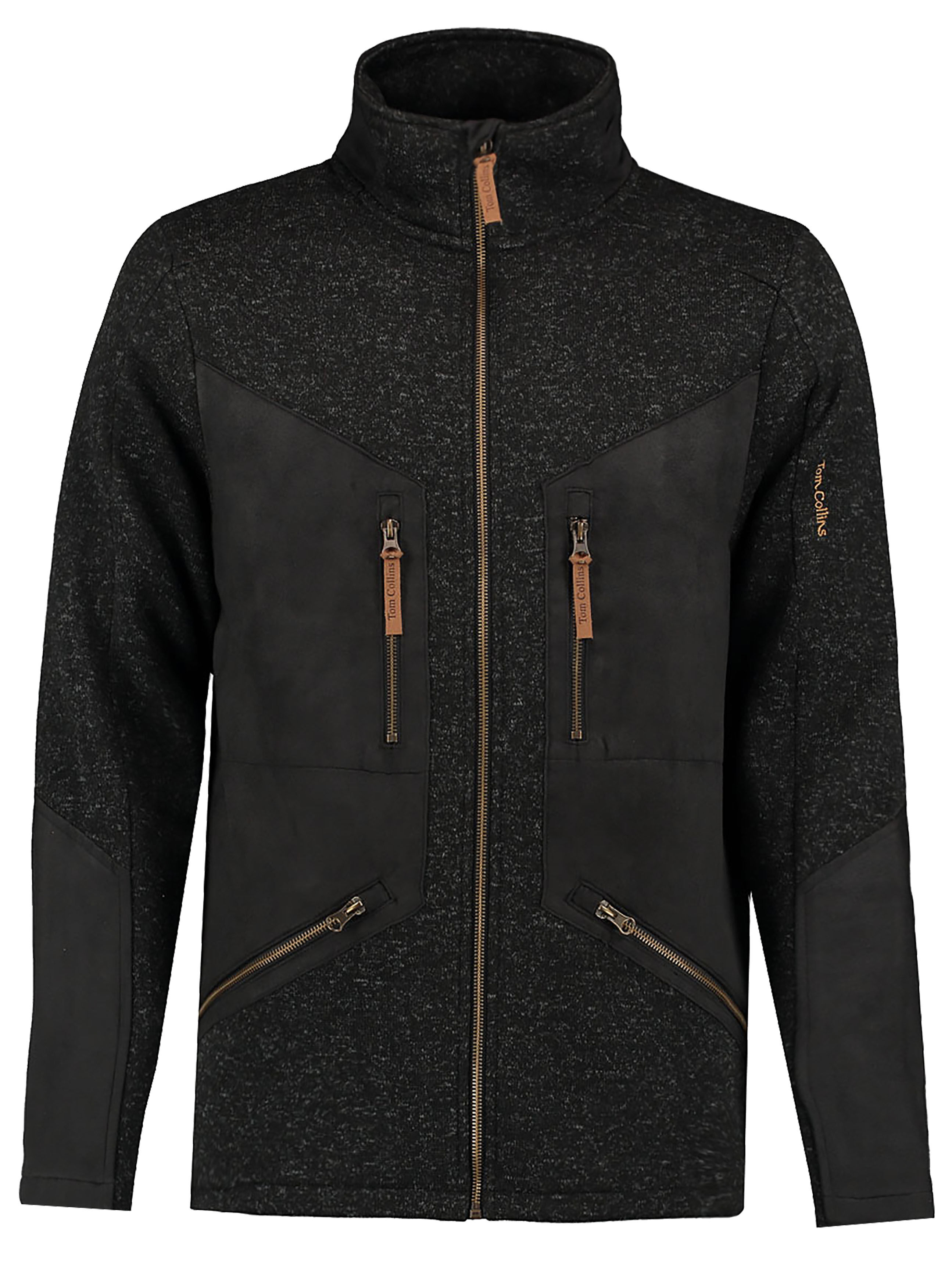 Herrenjacke Fleecejacke Sweatjacke ohne Kapuze Herren Strickfleece Freizeitjacke Anthrazit-Schwarz Herrenjacke Fleecejacke Sweatjacke ohne Kapuze Herren Strickfleece Freizeitjacke Anthrazit-Schwarz