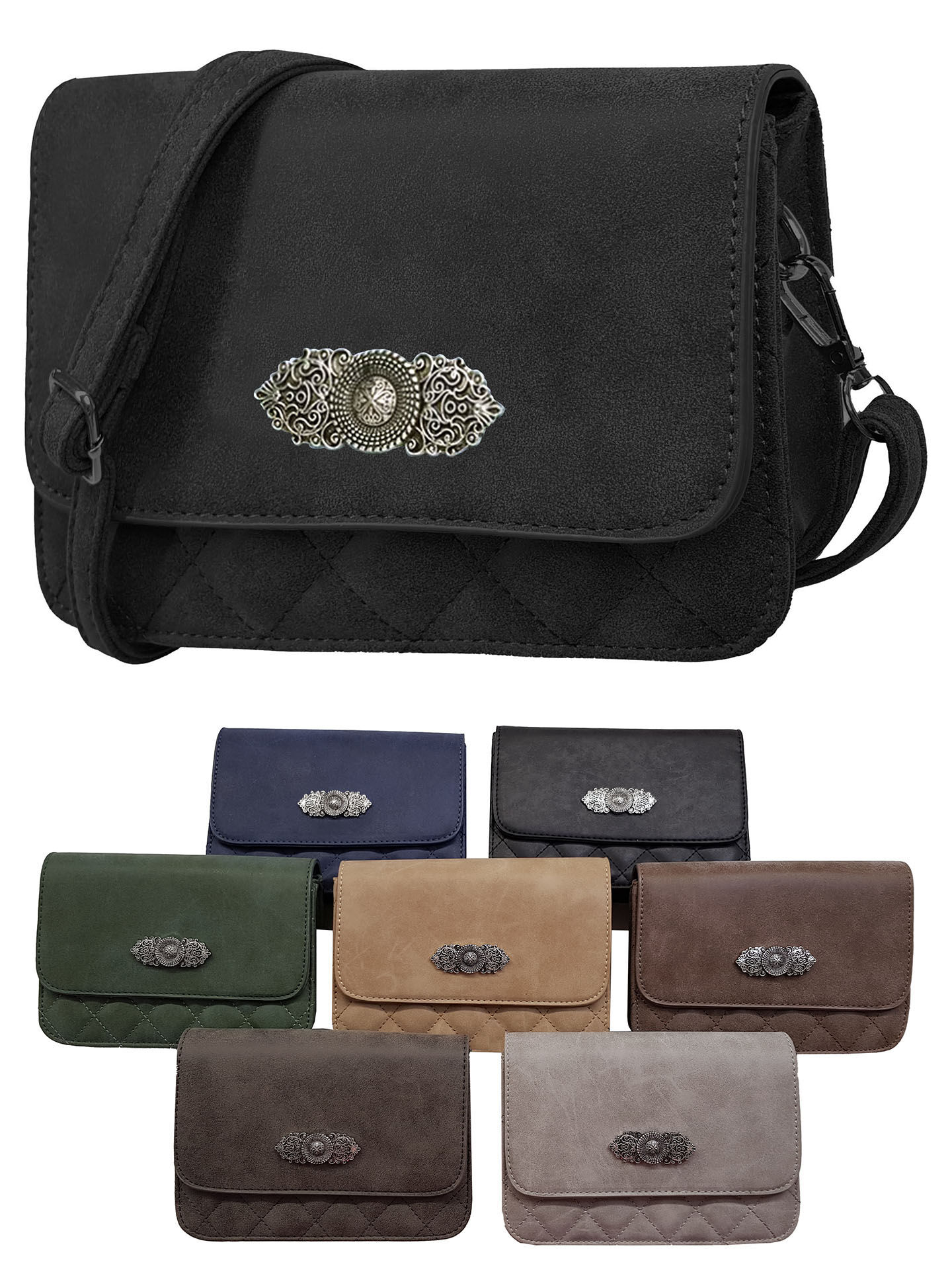 Trachtentasche - Dirndltasche Ornament Schwarz Trachtentasche - Dirndltasche Ornament Schwarz