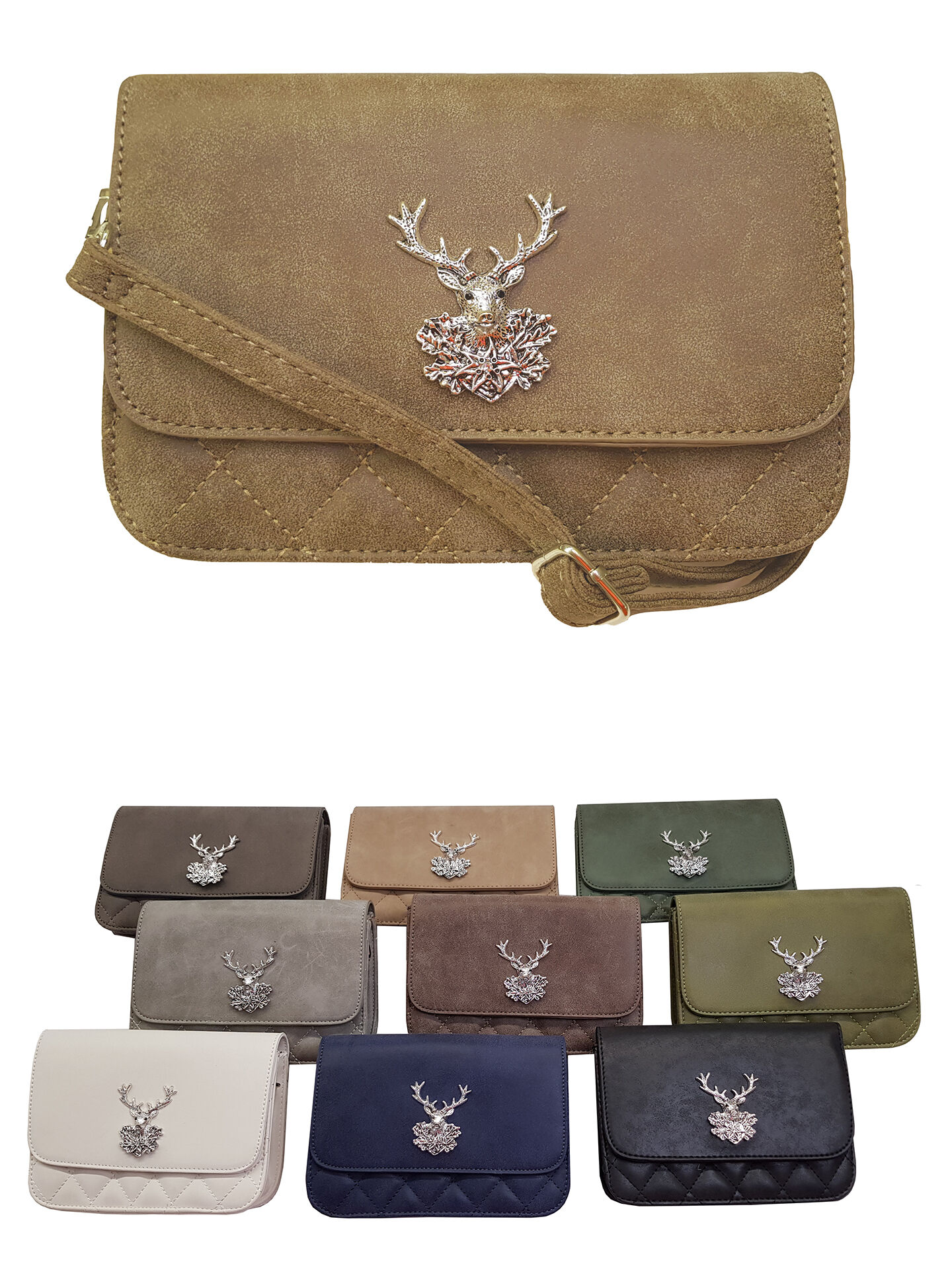 Trachtentasche - Dirndltasche Hirscherl in Beige