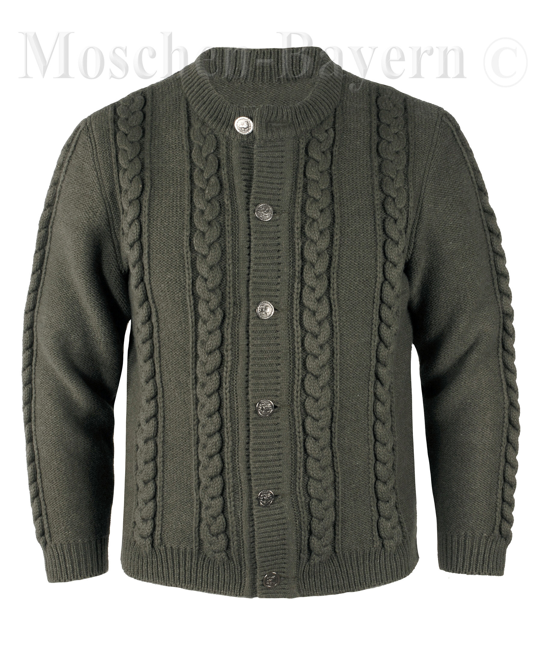 PREMIUM Trachtenstrickjacke Herren 100% Schurwolle Trachtenjanker Jagd Grün + Braun PREMIUM Trachtenstrickjacke Herren 100% Schurwolle Trachtenjanker Jagd Grün + Braun