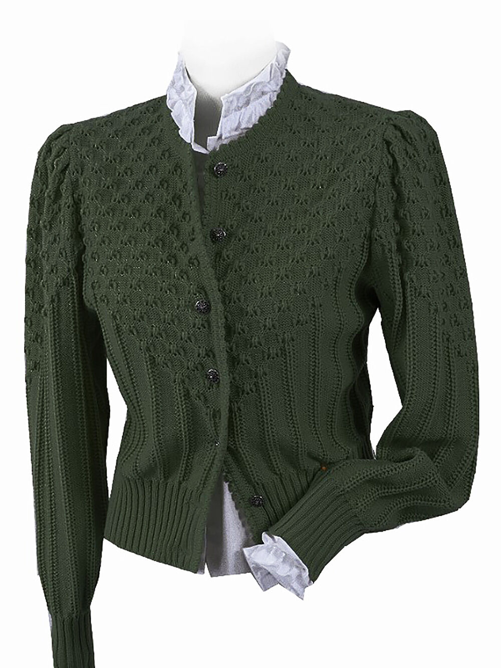 Trachtenstrickjacke Damen Dirndljacke MERINO SCHURWOLLE Grün Lodengrün  Trachtenstrickjacke Damen Dirndljacke MERINO SCHURWOLLE Grün Lodengrün