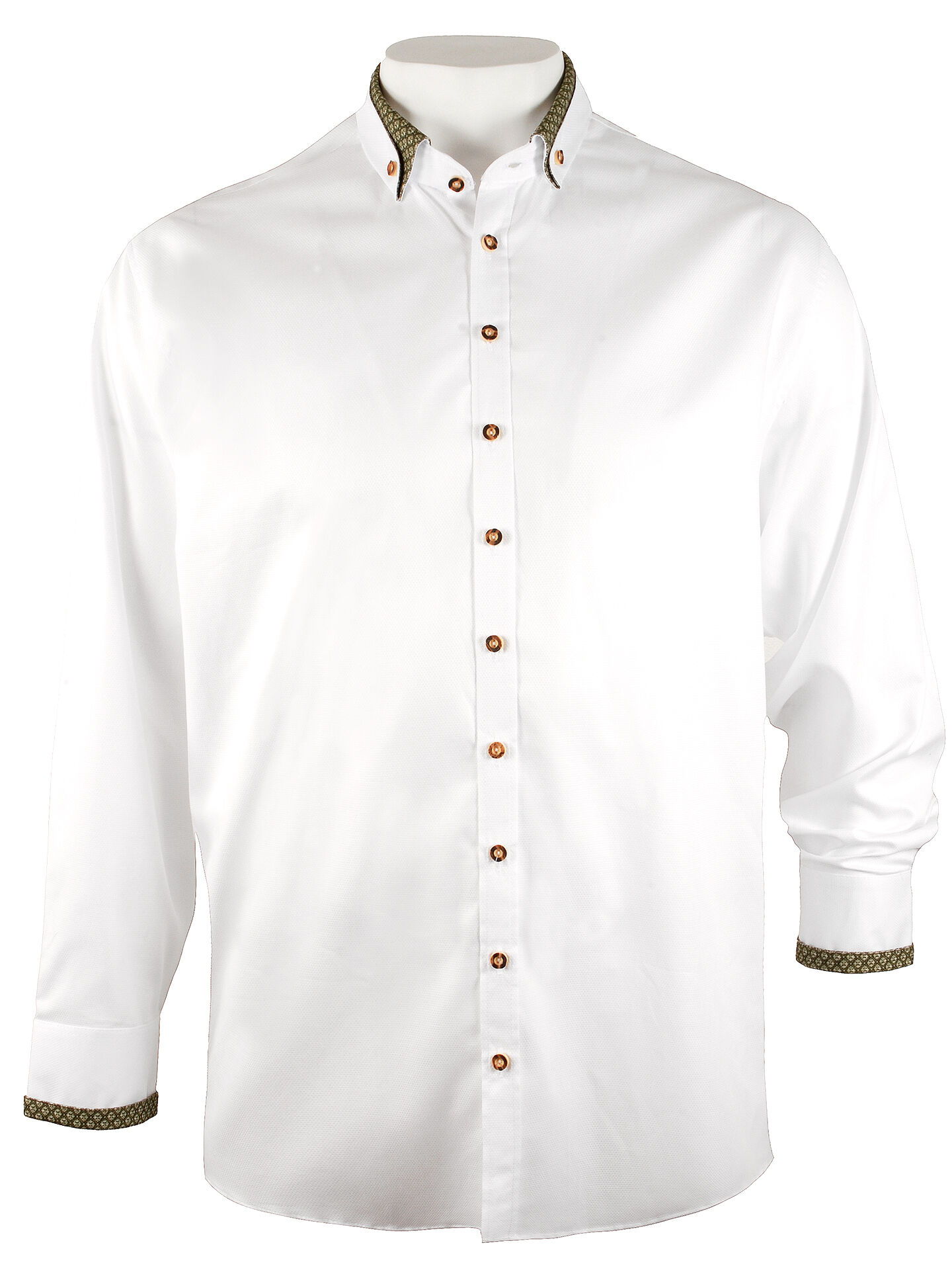 Trachtenhemd Herren Weiß/Grün SLIM Fit Trachtenhemd Herren Weiß/Grün SLIM Fit