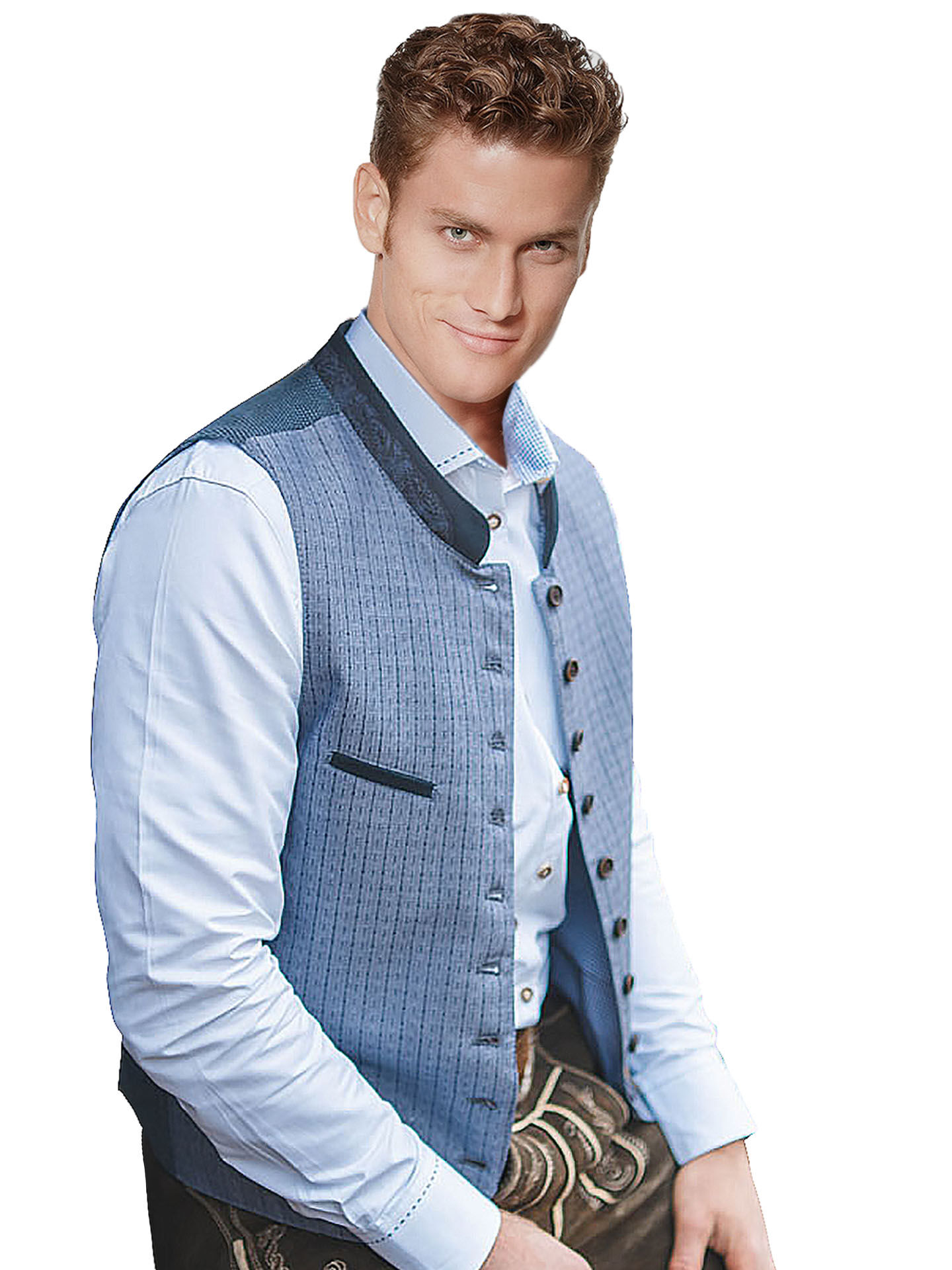 Trachtenhemd Weiß/Blau SLIMFIT mit Karo Trachtenhemd Weiß/Blau SLIMFIT mit Karo