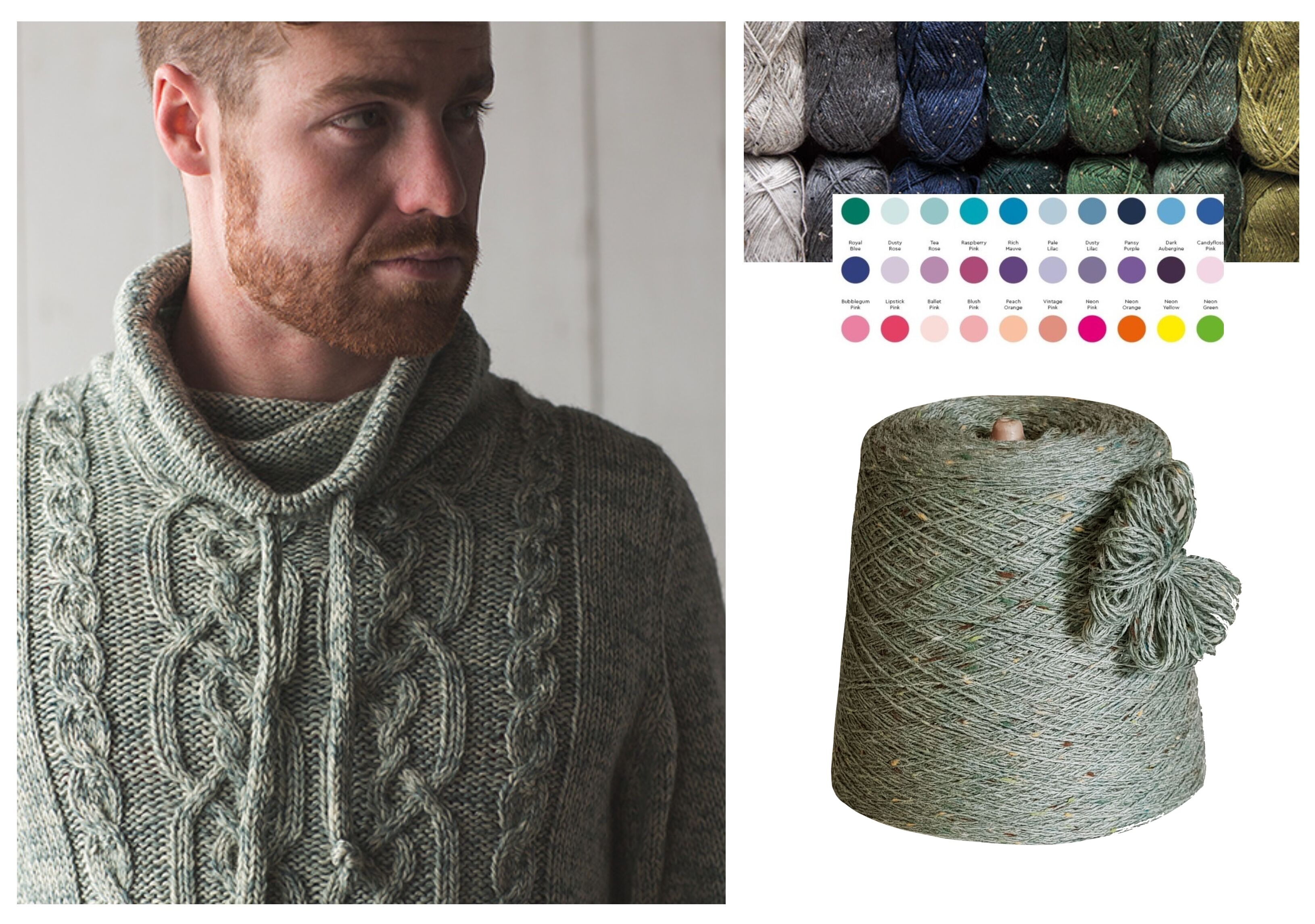 PREMIUM STRICKWOLLE - SCHURWOLLE-TWEED - 1 KG Konen/1000 Gramm  Grün/Braun PREMIUM STRICKWOLLE - SCHURWOLLE-TWEED - 1 KG Konen/1000 Gramm  Grün/Braun