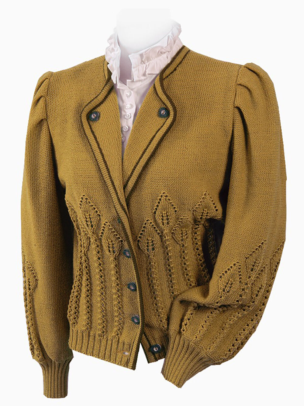 Trachtenstrickjacke Damen Dirndljacke MERINO SCHURWOLLE Gelb Messing Trachtenstrickjacke Damen Dirndljacke MERINO SCHURWOLLE Gelb Messing
