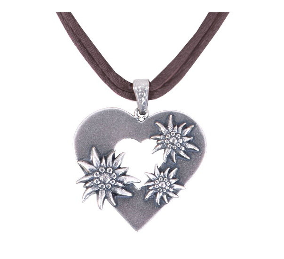 Edelweißkette Herz Edelweiß Braun Edelweißkette Herz Edelweiß Braun