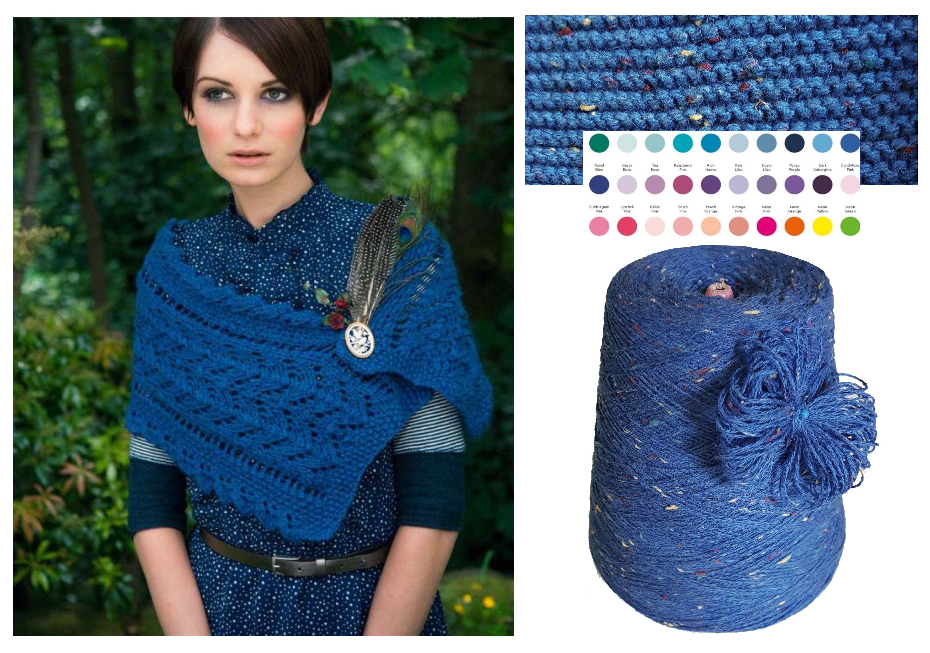PREMIUM STRICKWOLLE - SCHURWOLLE-TWEED - 1 KG Konen/1000 Gramm Royalblau PREMIUM STRICKWOLLE - SCHURWOLLE-TWEED - 1 KG Konen/1000 Gramm Royalblau