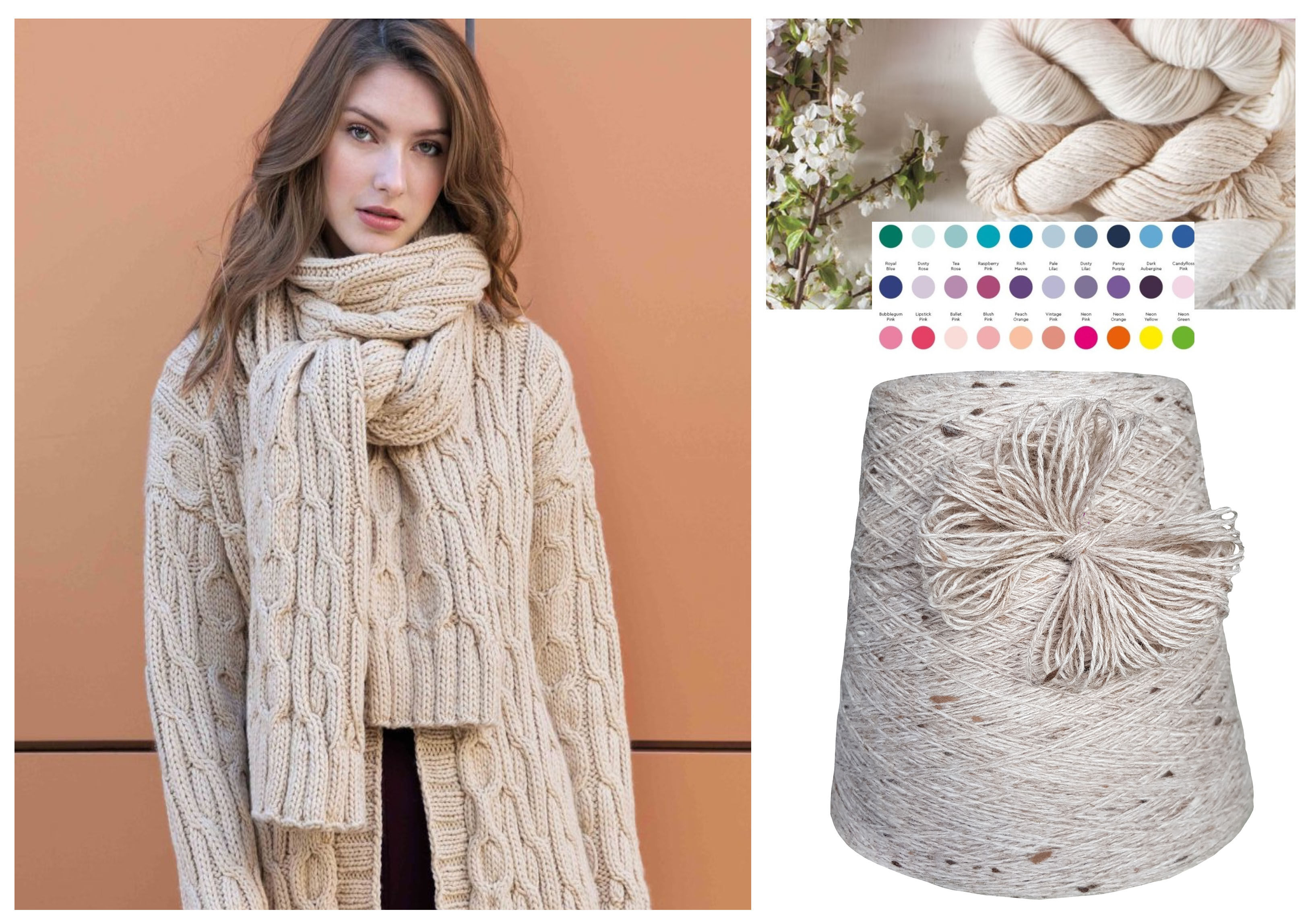 PREMIUM STRICKWOLLE - SCHURWOLLE-TWEED - 1 KG Konen/1000 Gramm  Beige/Braun PREMIUM STRICKWOLLE - SCHURWOLLE-TWEED - 1 KG Konen/1000 Gramm  Beige/Braun