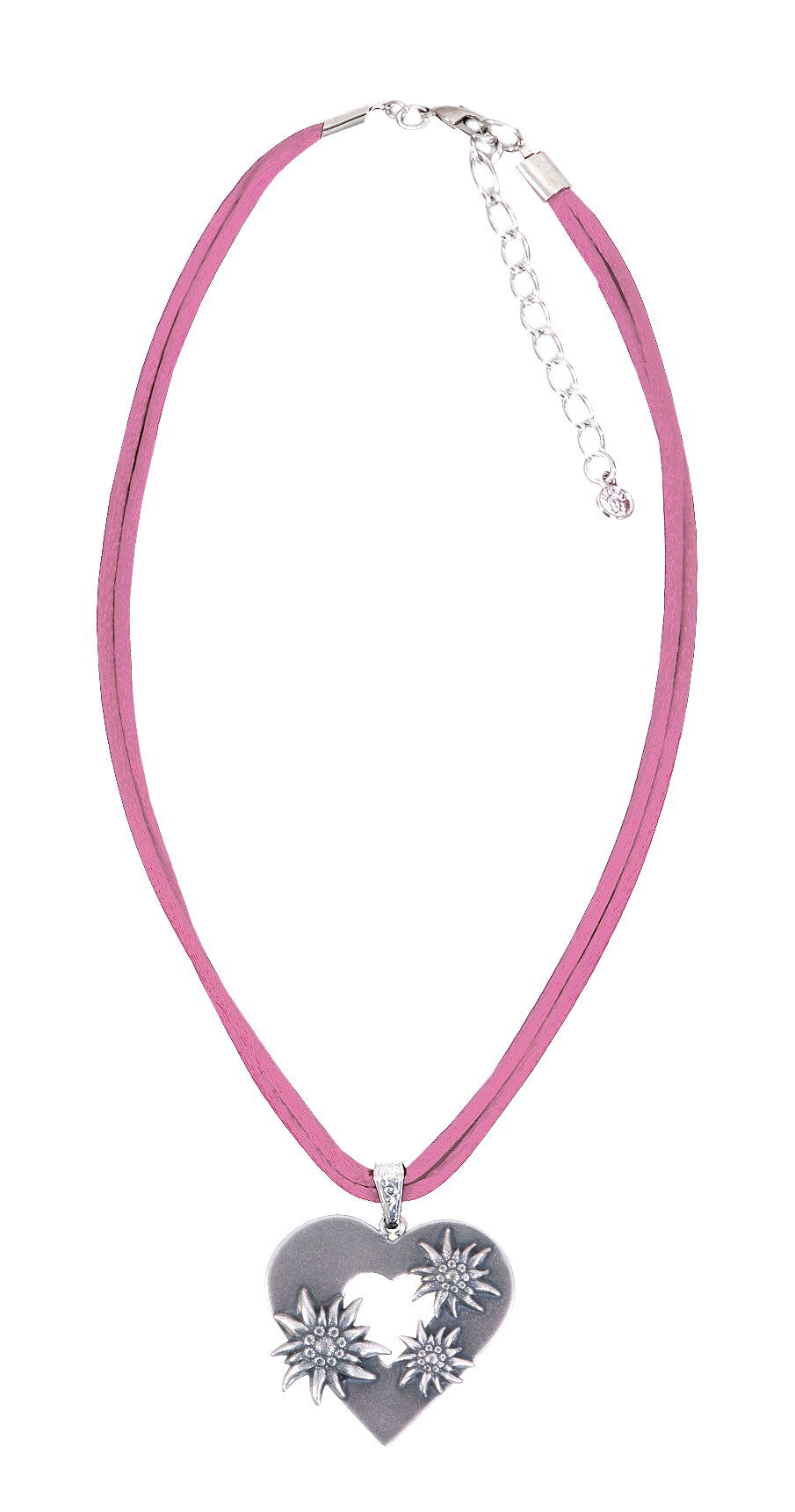 Edelweißkette Herz Edelweiß Rosa