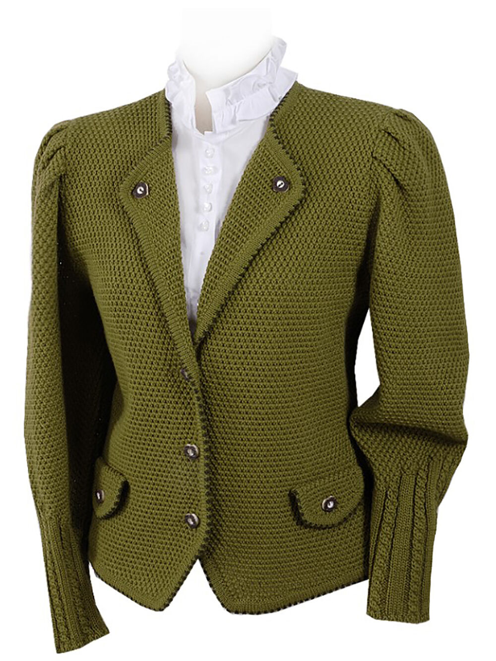 Trachtenstrickjacke Damen Dirndljacke MERINO SCHURWOLLE Grün Trachtenstrickjacke Damen Dirndljacke MERINO SCHURWOLLE Grün