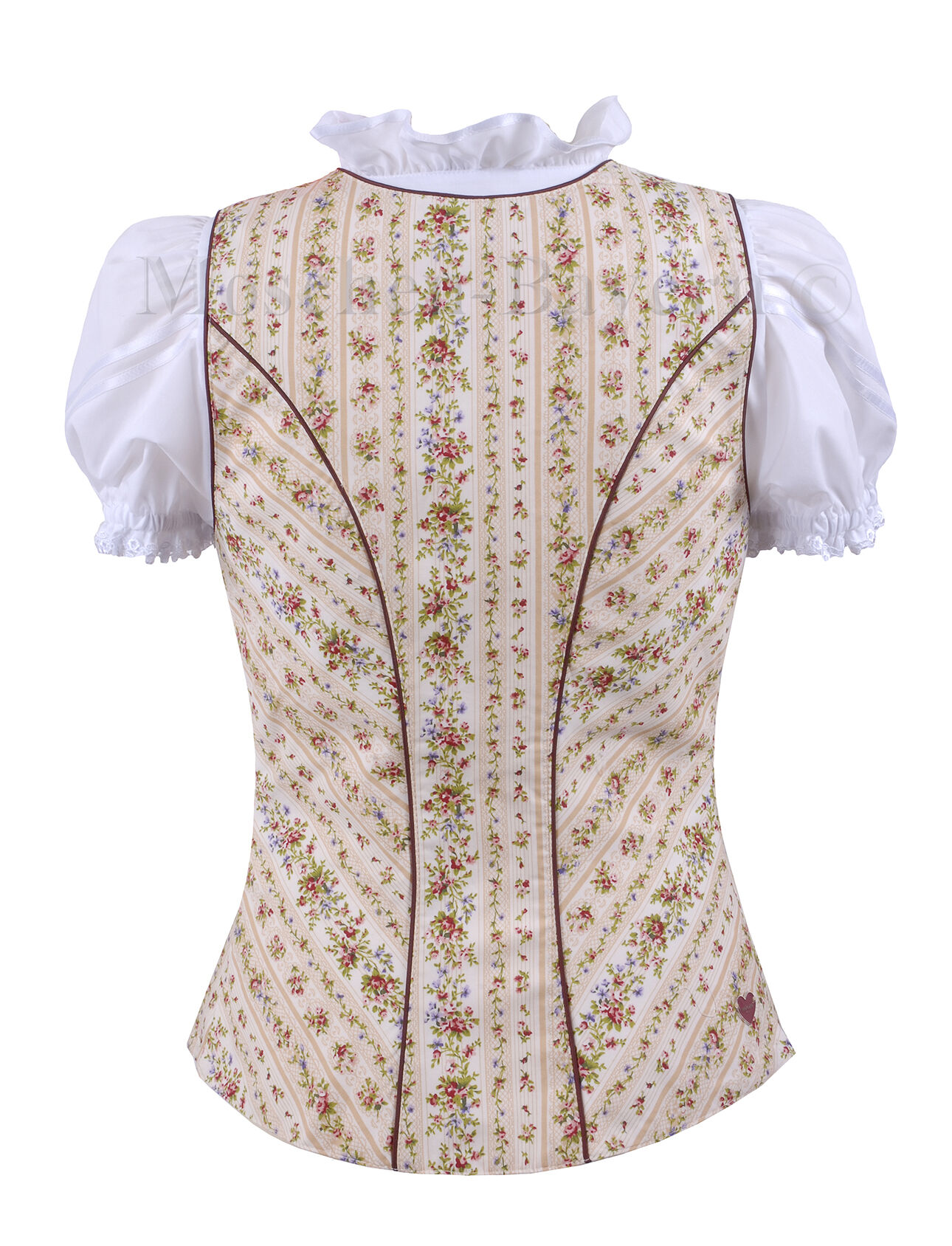 Trachtenmieder Damen Trachten-Corsage Creme Rot Trachtenmieder Damen Trachten-Corsage Creme Rot