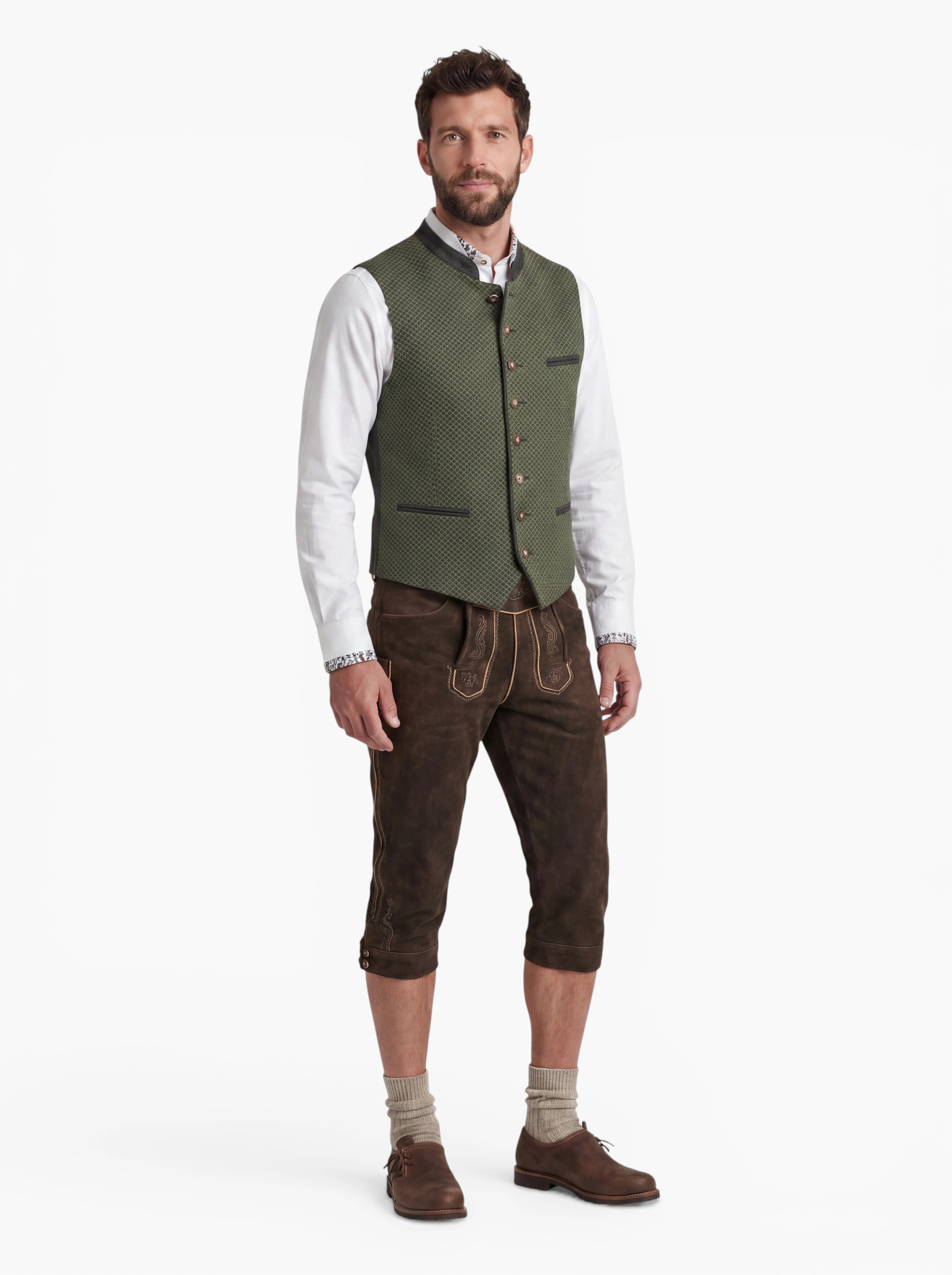 Trachtenweste Herren Antonio Oliv – Elegantes Gilet aus 100% Baumwolle