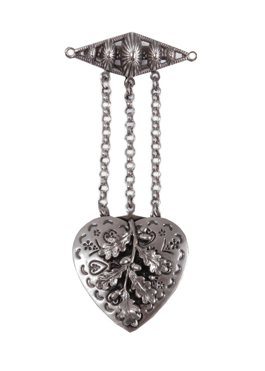 Brosche Herz-Anhänger  Altsilber  Brosche Herz-Anhänger  Altsilber
