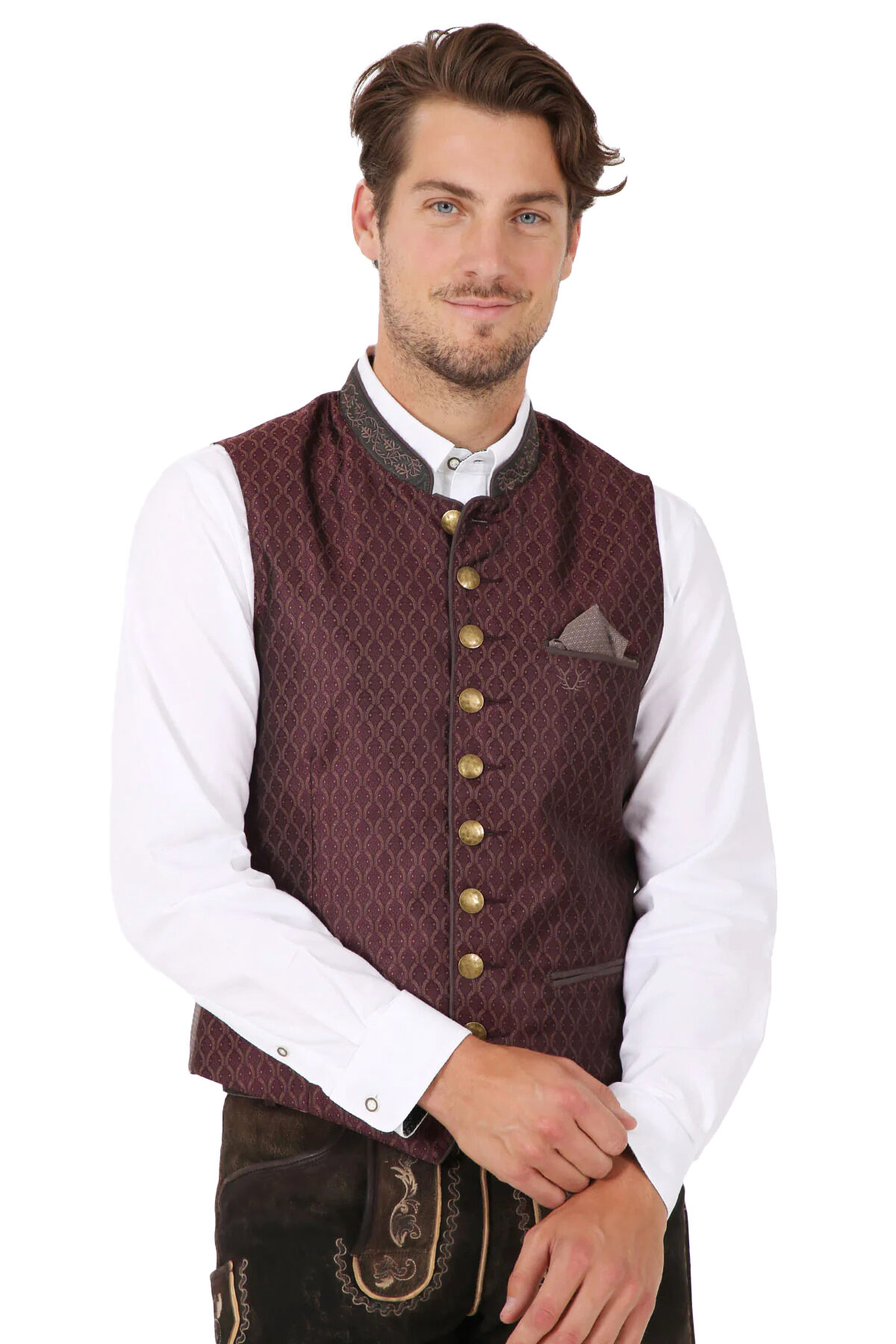 Trachtenweste Herren Gilet Rot-Bordeauxe FESTLICH Trachtenweste Herren Gilet Rot-Bordeauxe FESTLICH