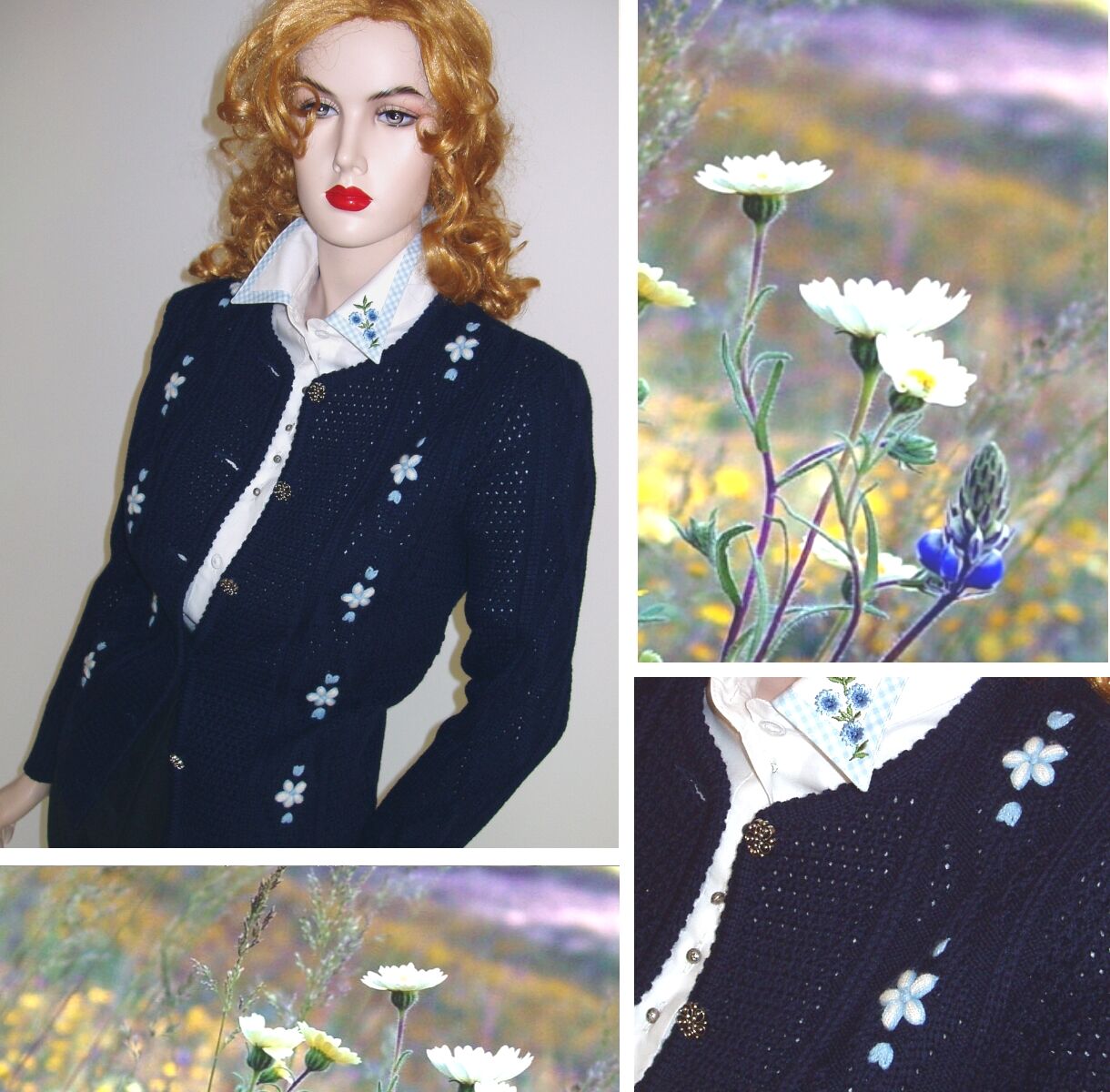 Trachtenstrickjacke Damen Dirndljacke Handbestickt Blau Marine Trachtenstrickjacke Damen Dirndljacke Handbestickt Blau Marine