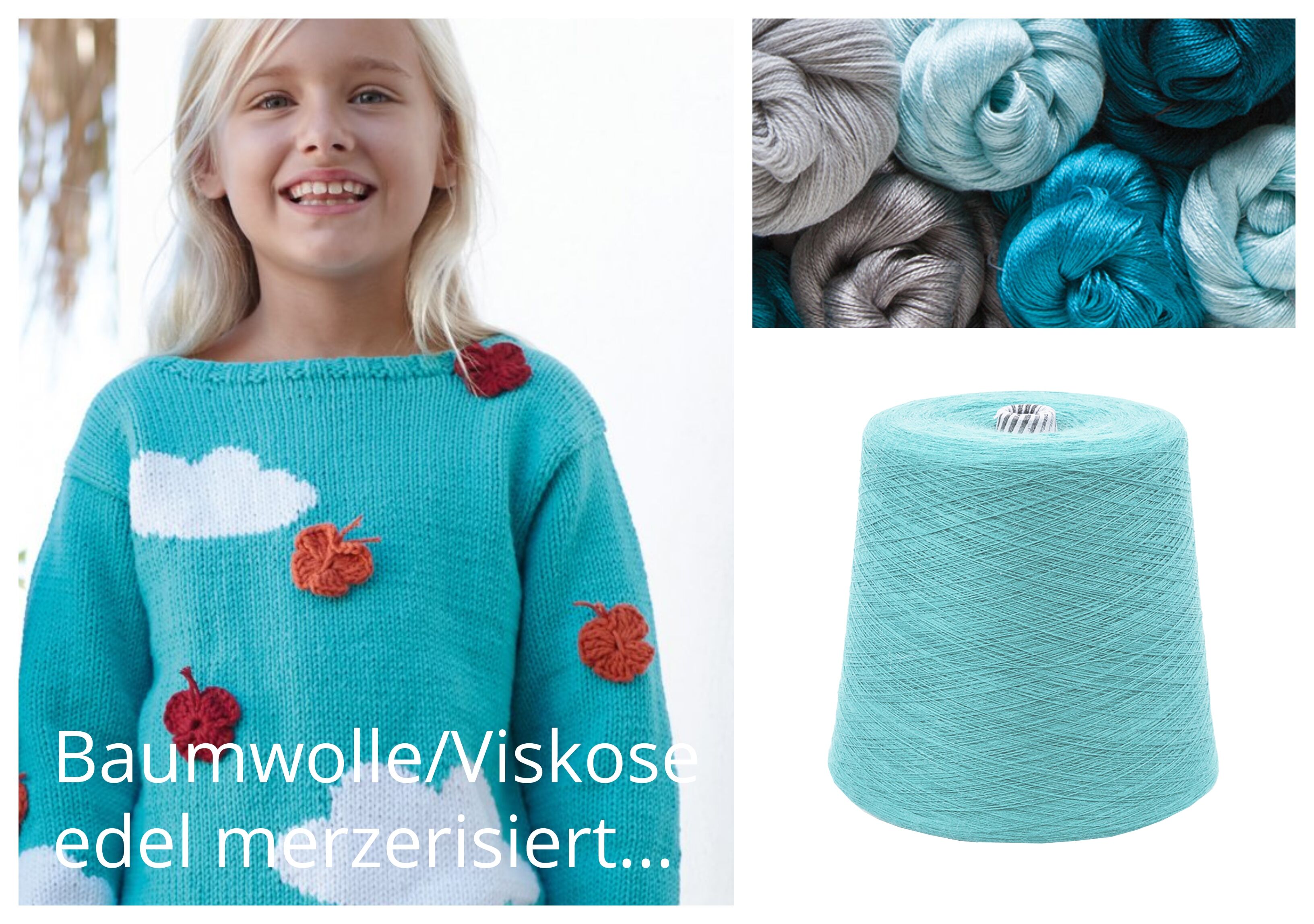 WOLLE zum STRICKEN BAUMWOLLE/VISKOSE Mix 1 KG Konen/1000 Gramm Türkis WOLLE zum STRICKEN BAUMWOLLE/VISKOSE Mix 1 KG Konen/1000 Gramm Türkis