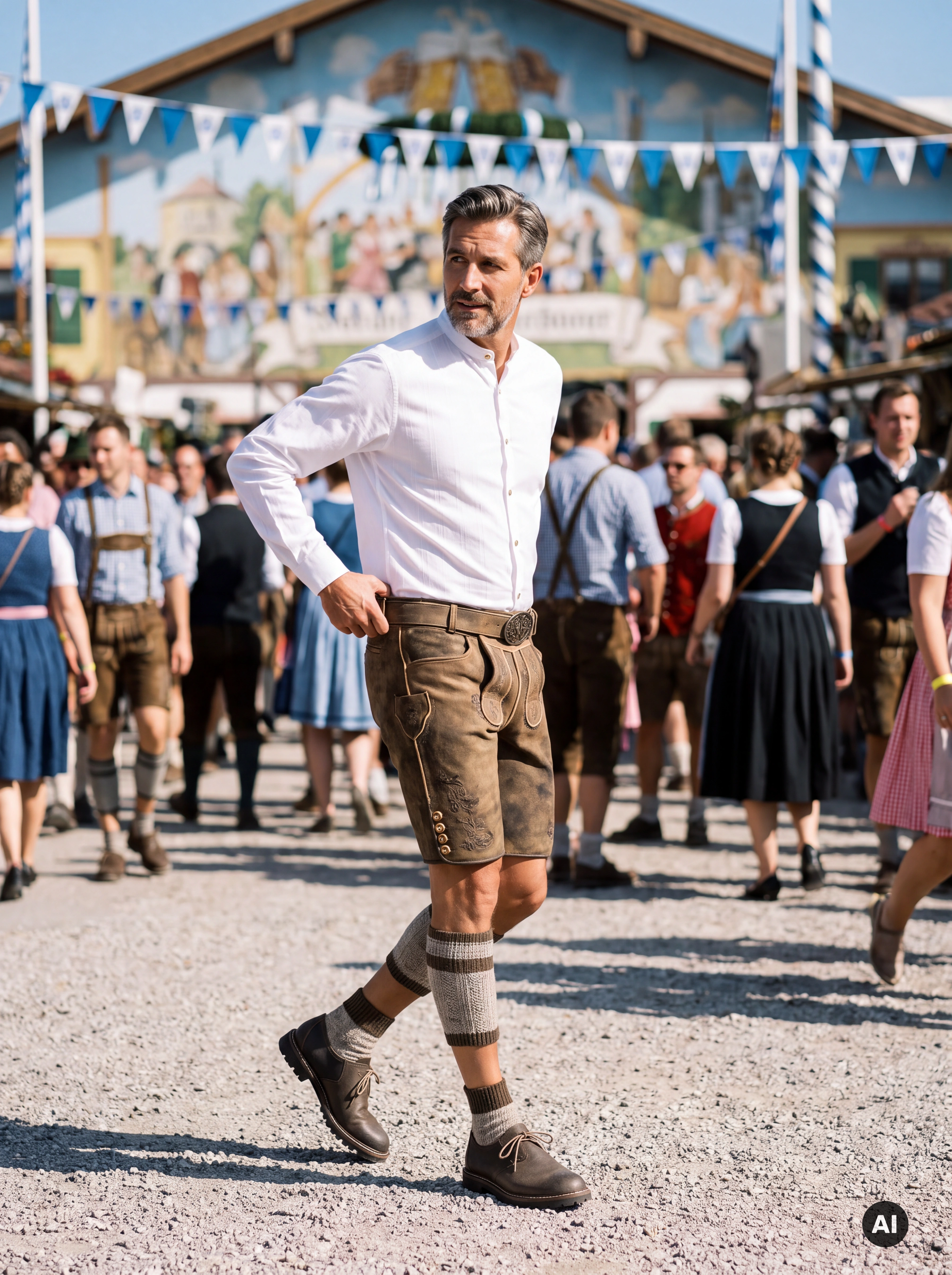 Herren Trachtenhemd Yannis Weiß mit Stehkragen