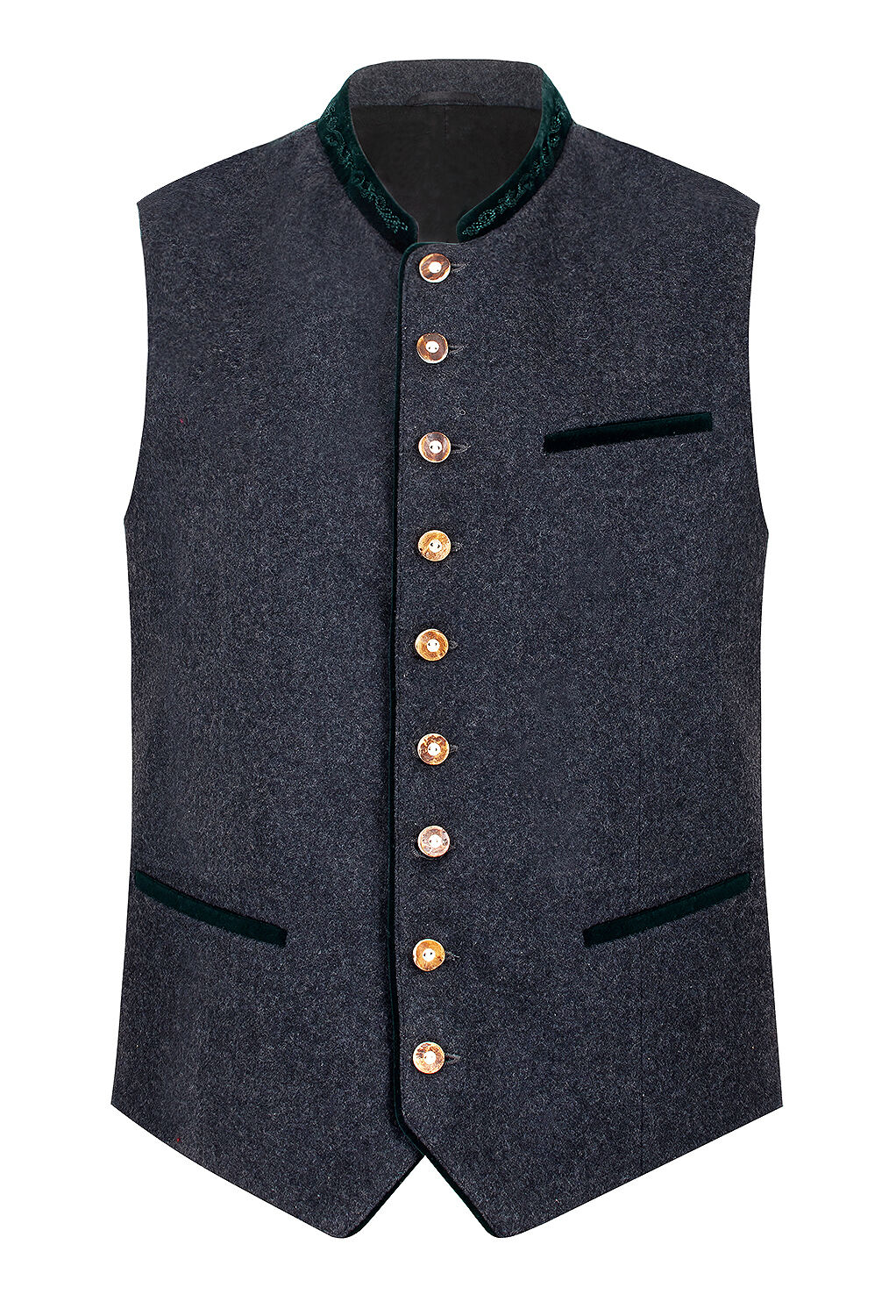Klassische Trachtenweste Herren Lodenweste Gilet Wolle Anthrazit Klassische Trachtenweste Herren Lodenweste Gilet Wolle Anthrazit