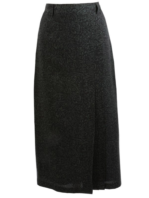 Trachtenrock Damen klassischer Lodenrock lang Merino-Schurwolle Grün/Schwarz Trachtenrock Damen klassischer Lodenrock lang Merino-Schurwolle Grün/Schwarz