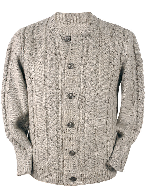 PREMIUM Trachtenstrickjacke Herren 100% Schurwolle Trachtenjanker Hellgrau + Mittelgrau PREMIUM Trachtenstrickjacke Herren 100% Schurwolle Trachtenjanker Hellgrau + Mittelgrau