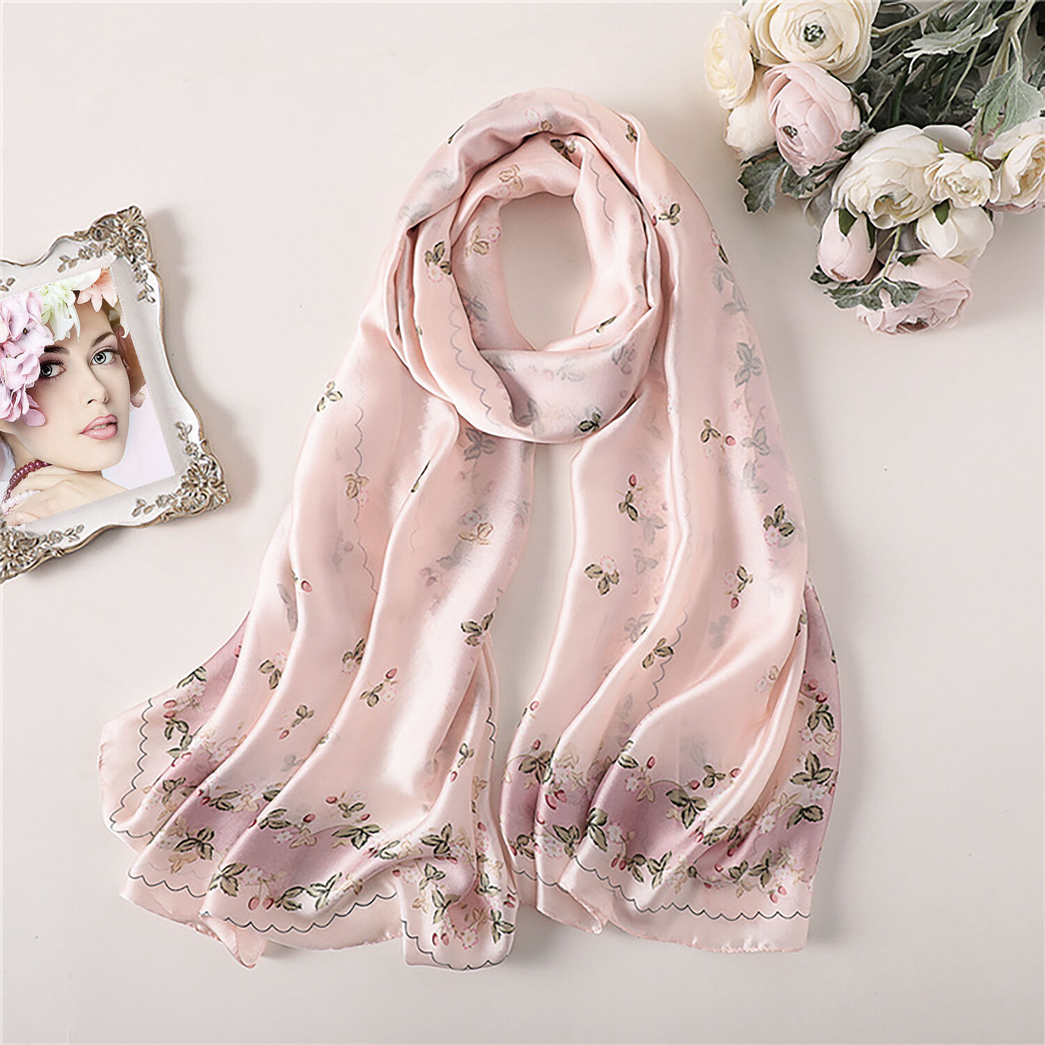 Trachtentuch Stola Dirndltuch Silk-Feeling Rosa Trachtentuch Stola Dirndltuch Silk-Feeling Rosa