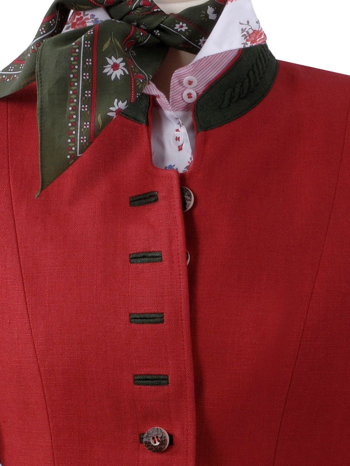 PREMIUM Trachtenblazer Damen - kurzer Leinenblazer Rot PREMIUM Trachtenblazer Damen - kurzer Leinenblazer Rot