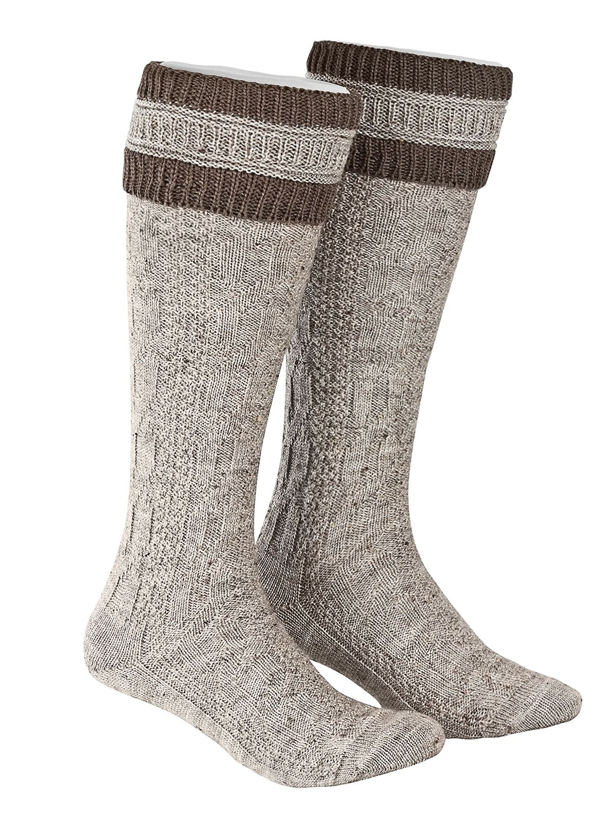 Trachtenstrümpfe Herren Trachtenkniestrumpf Beige-Braun Trachtenstrümpfe Herren Trachtenkniestrumpf Beige-Braun