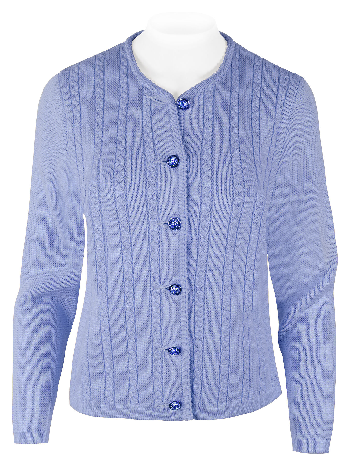 Trachtenstrickjacke Damen - Basic Trachtenjacke Blau Hellblau Trachtenstrickjacke Damen - Basic Trachtenjacke Blau Hellblau