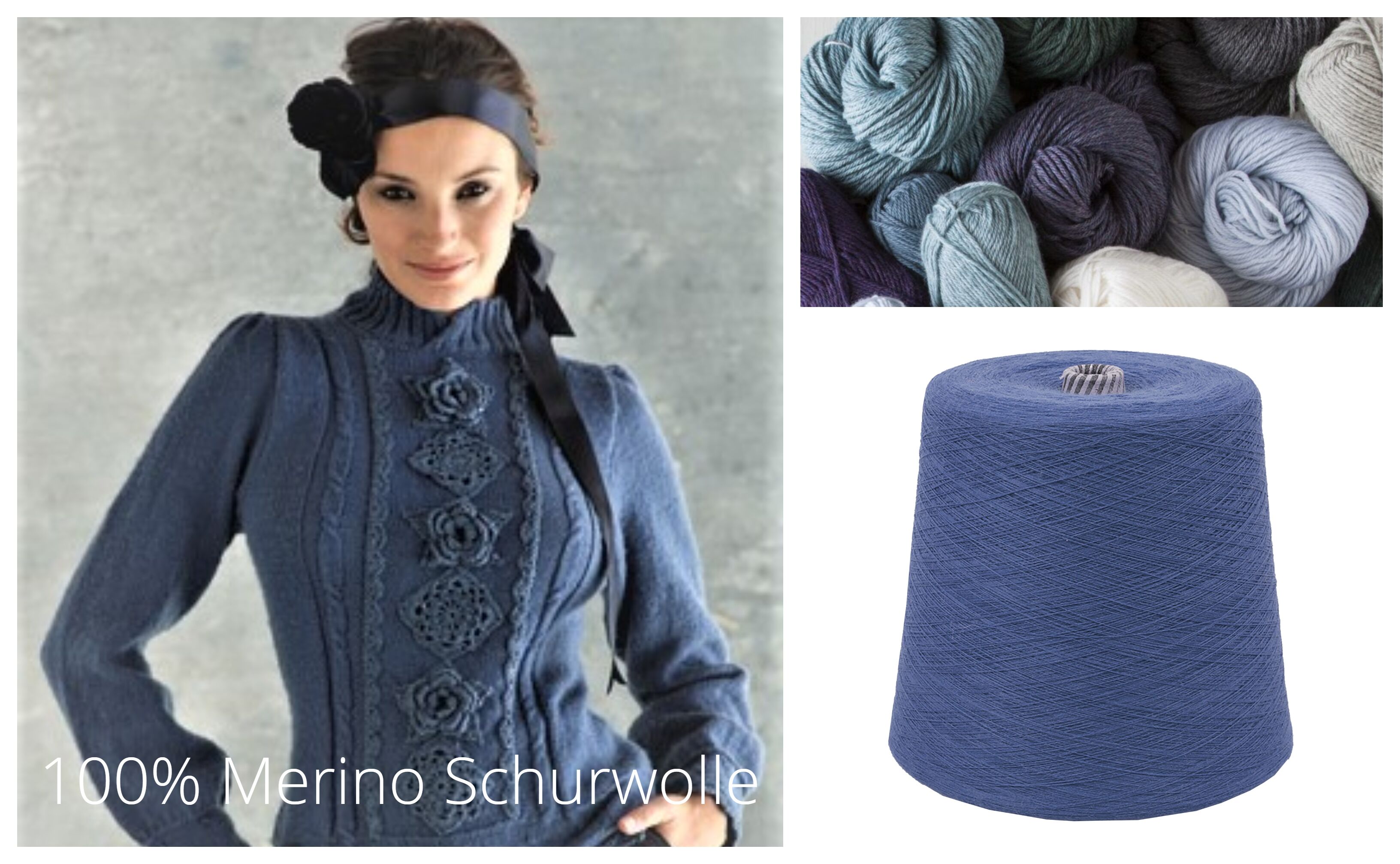 WOLLE zum STRICKEN MERINO-SCHURWOLLE 1 KG Konen/1000 Gramm Blau Mittelblau WOLLE zum STRICKEN MERINO-SCHURWOLLE 1 KG Konen/1000 Gramm Blau Mittelblau