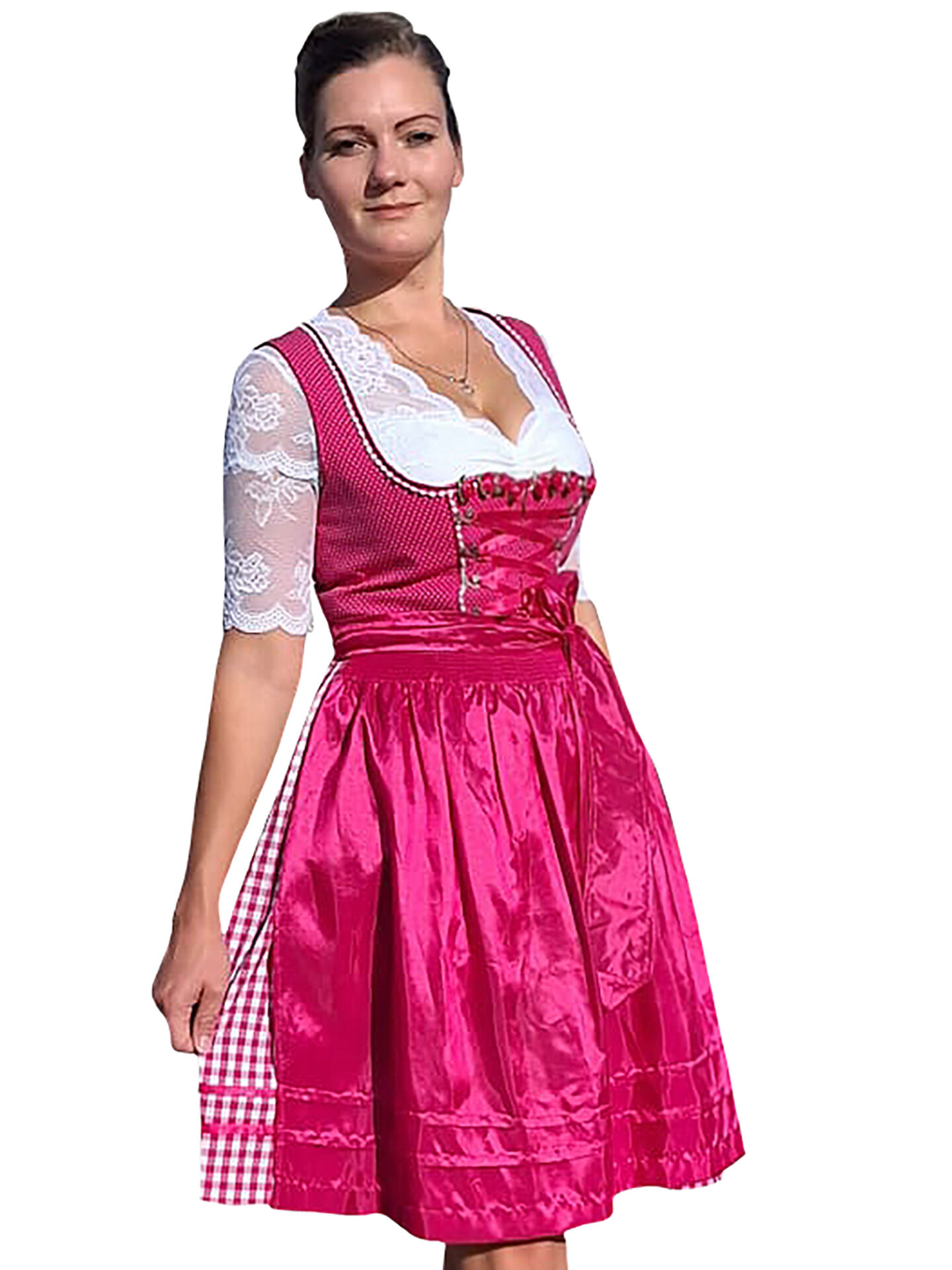 Tolles Wiesn-Dirndl - Mini-Dirndl kurzes Dirndl kariert Pink Tolles Wiesn-Dirndl - Mini-Dirndl kurzes Dirndl kariert Pink