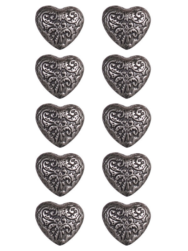Trachtenknöpfe Herz-Ornament groß - 10er/Pack Trachtenknöpfe Herz-Ornament groß - 10er/Pack
