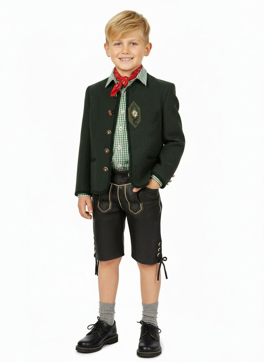 Trachtenjacke Jungen/Buben 100% Merinowolle Anthrazit