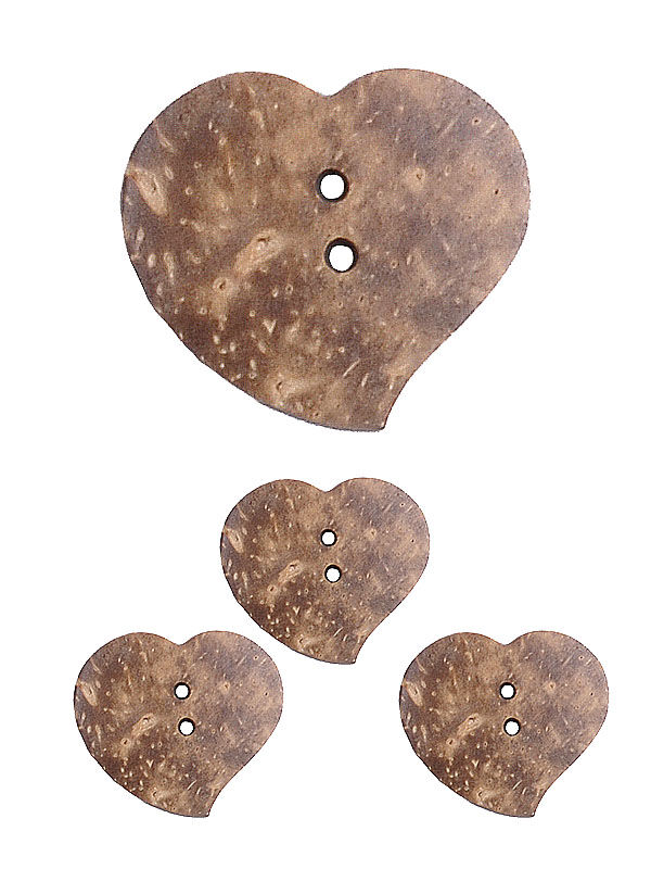 Trachtenknopf Herz Steinnuss 4er-Pack Trachtenknopf Herz Steinnuss 4er-Pack