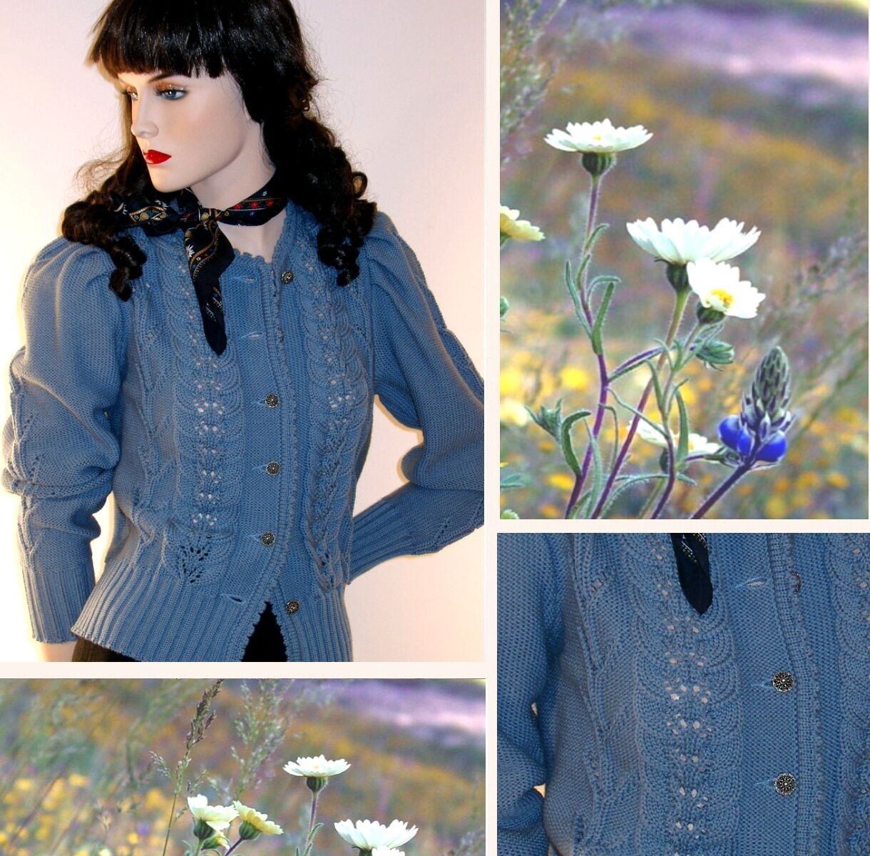 Trachtenstrickjacke Damen Dirndljacke MERINO SCHURWOLLE Blau Trachtenstrickjacke Damen Dirndljacke MERINO SCHURWOLLE Blau
