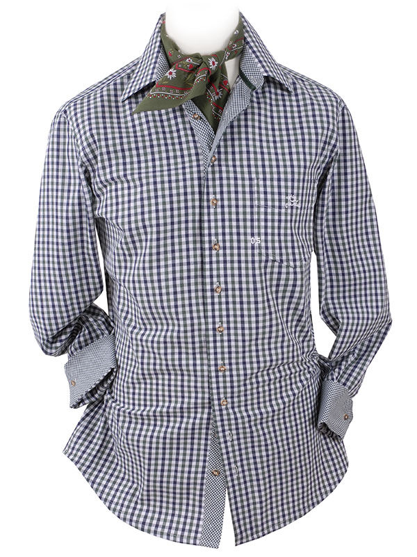 PREMIUM Trachtenhemd SLIM fit kariert Grün-Blau "easy care bügelfrei"  PREMIUM Trachtenhemd SLIM fit kariert Grün-Blau "easy care bügelfrei"