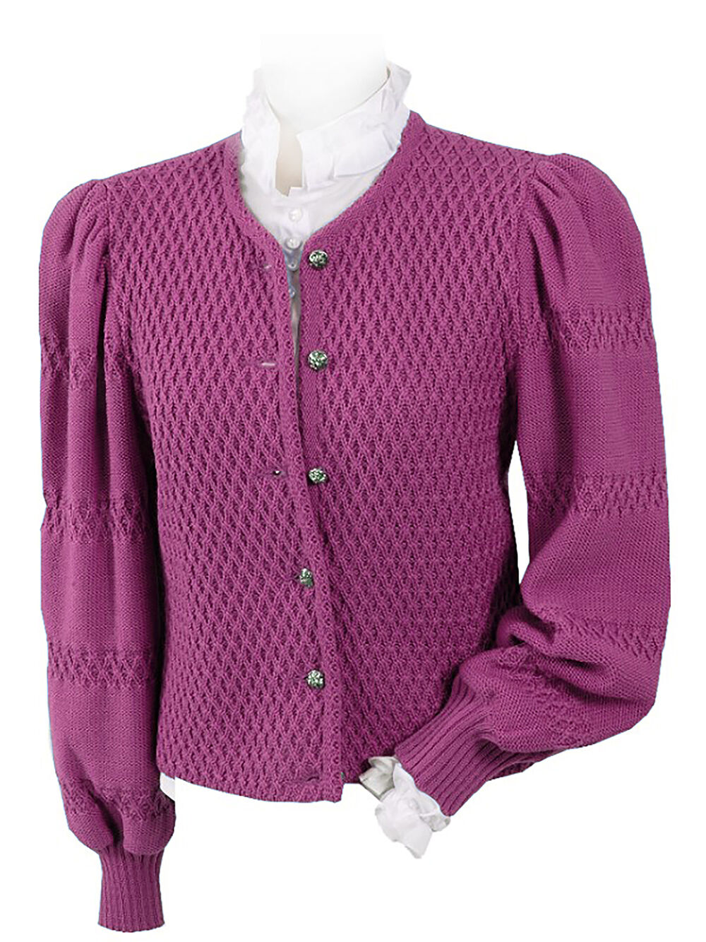 Trachtenstrickjacke Damen Dirndljacke MERINO SCHURWOLLE Violett Cyclam  Trachtenstrickjacke Damen Dirndljacke MERINO SCHURWOLLE Violett Cyclam